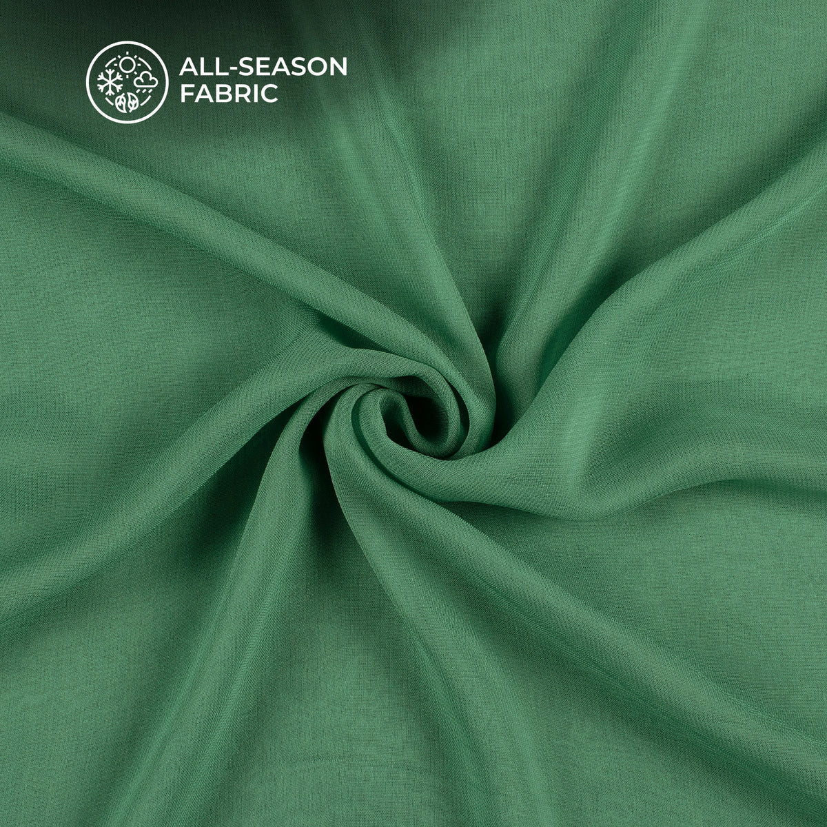Viridian Green Plain Pure Georgette Fabric