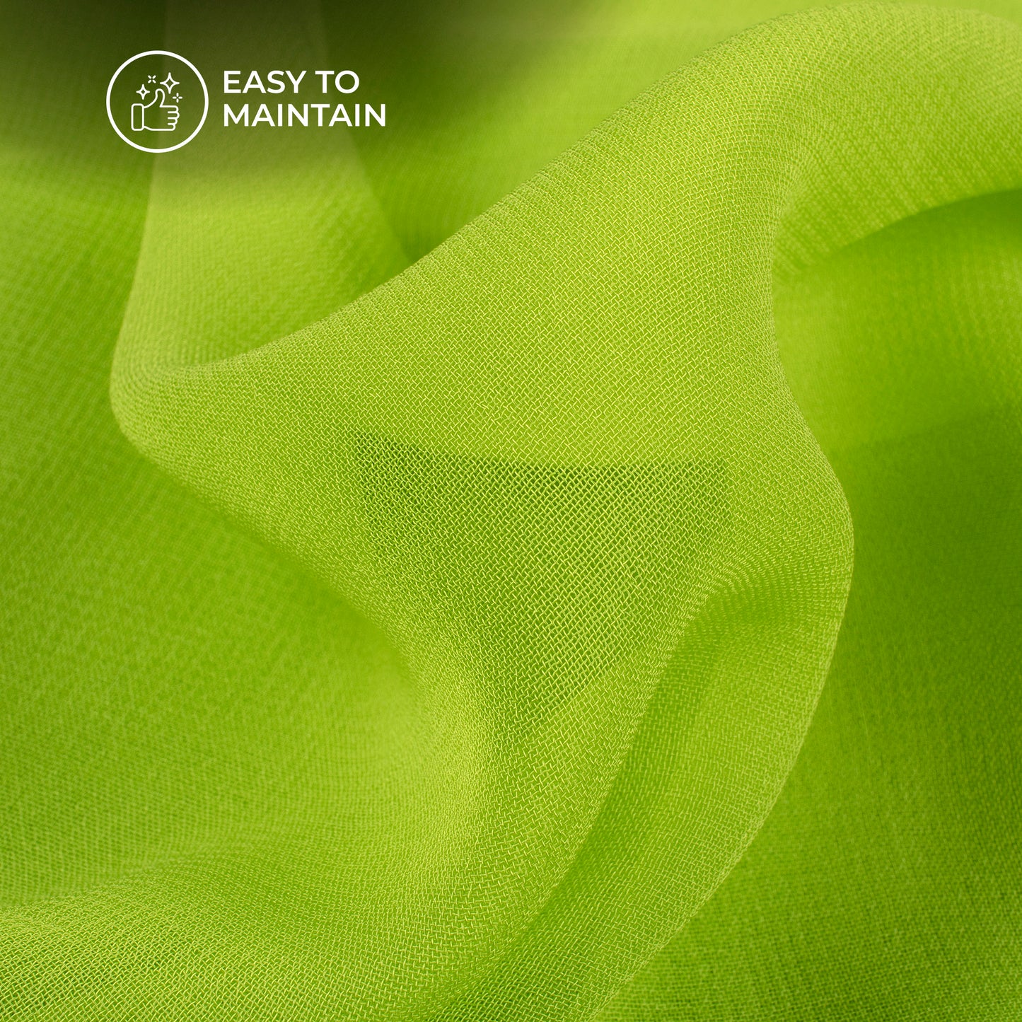 Lime Green Plain Pure Georgette Fabric