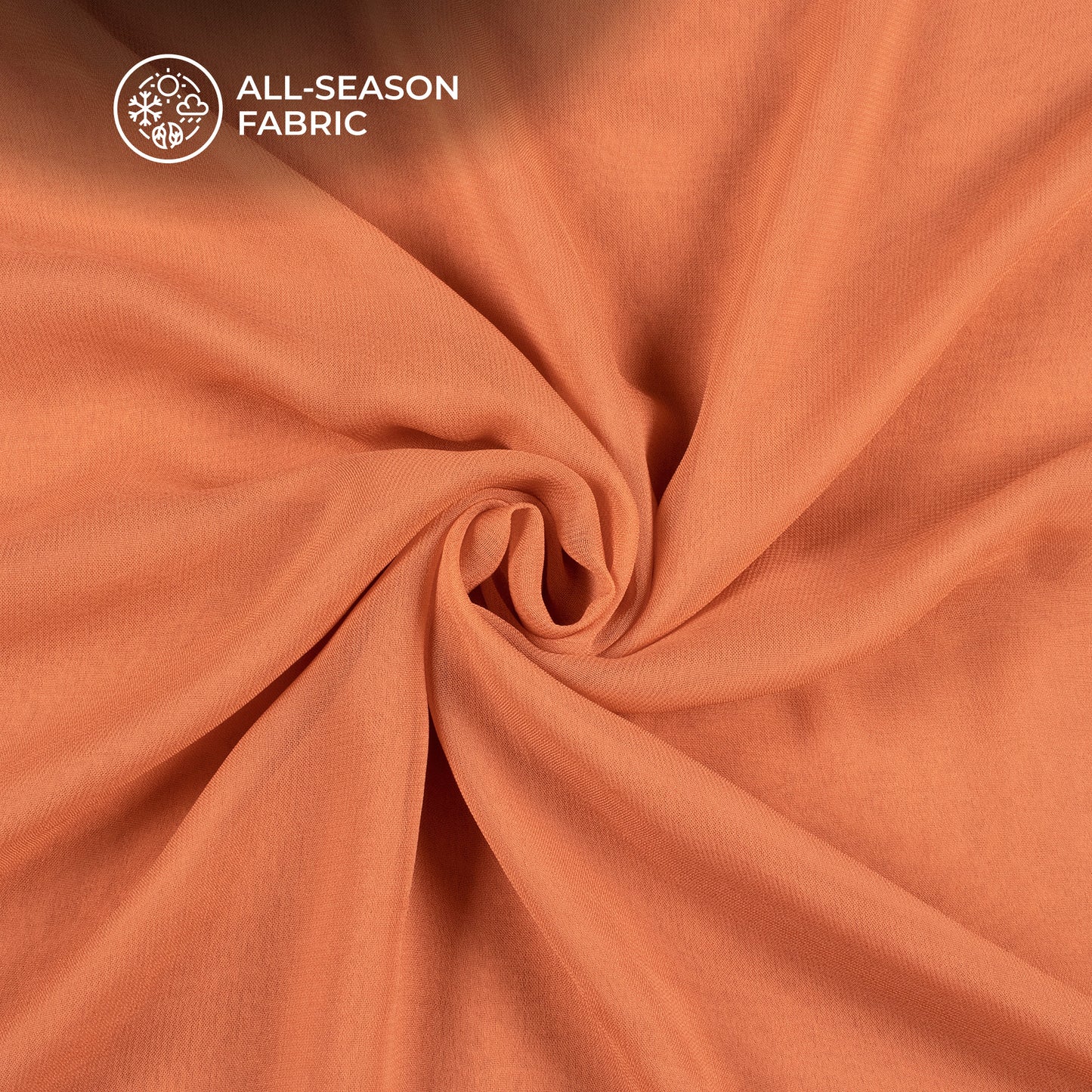 Peach Plain Pure Georgette Fabric