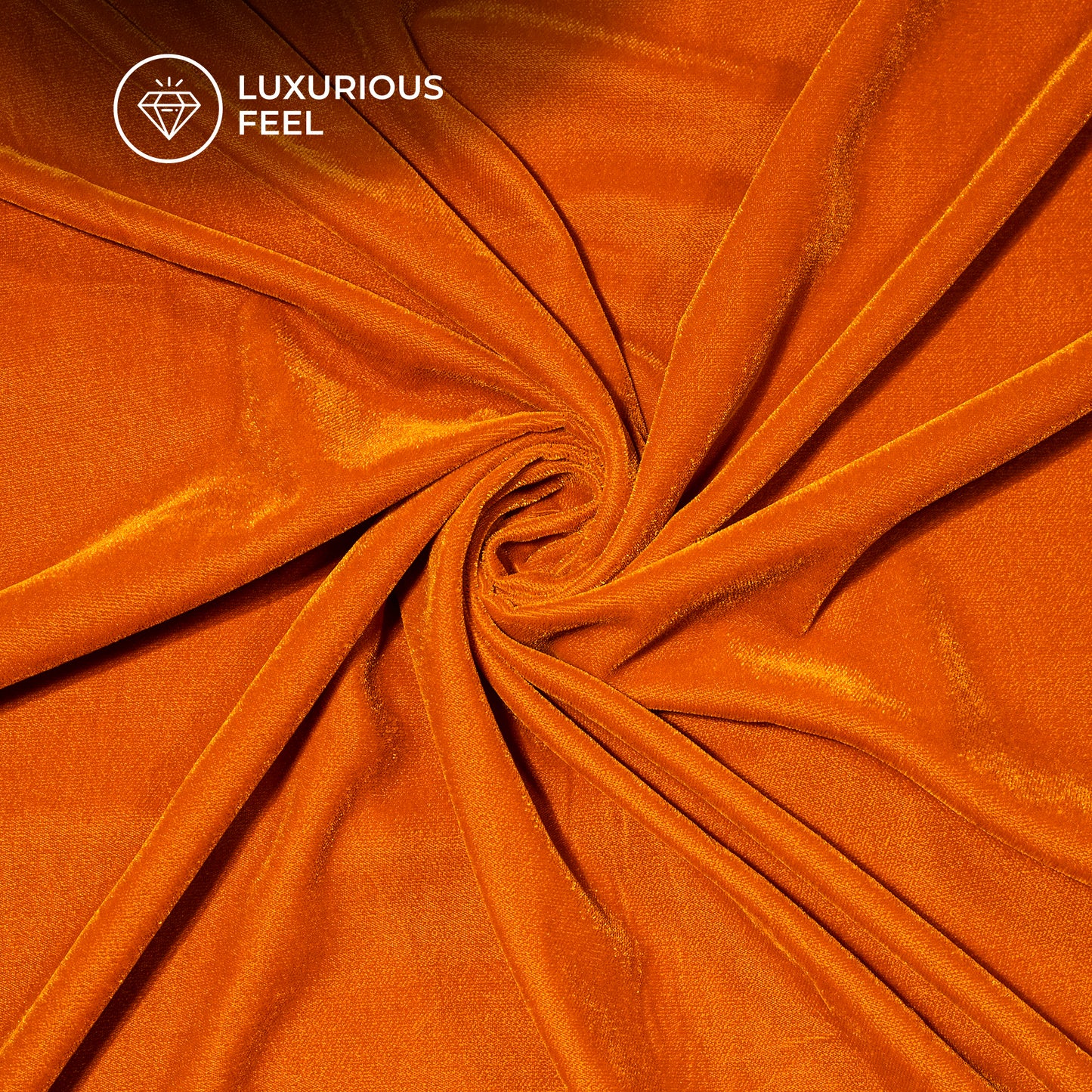 Ginger Orange Plain Export Quality Micro Velvet Fabric