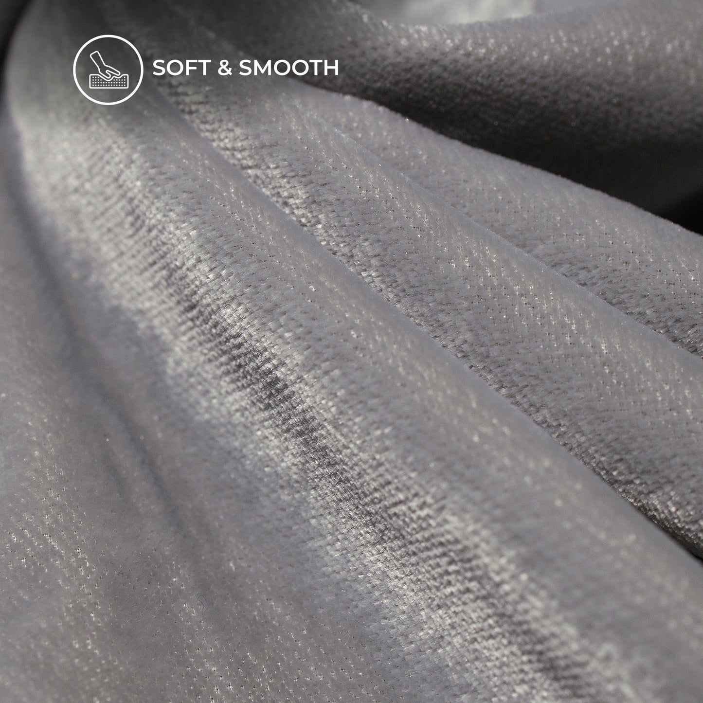 Smoke Grey Plain Export Quality Micro Velvet Fabric