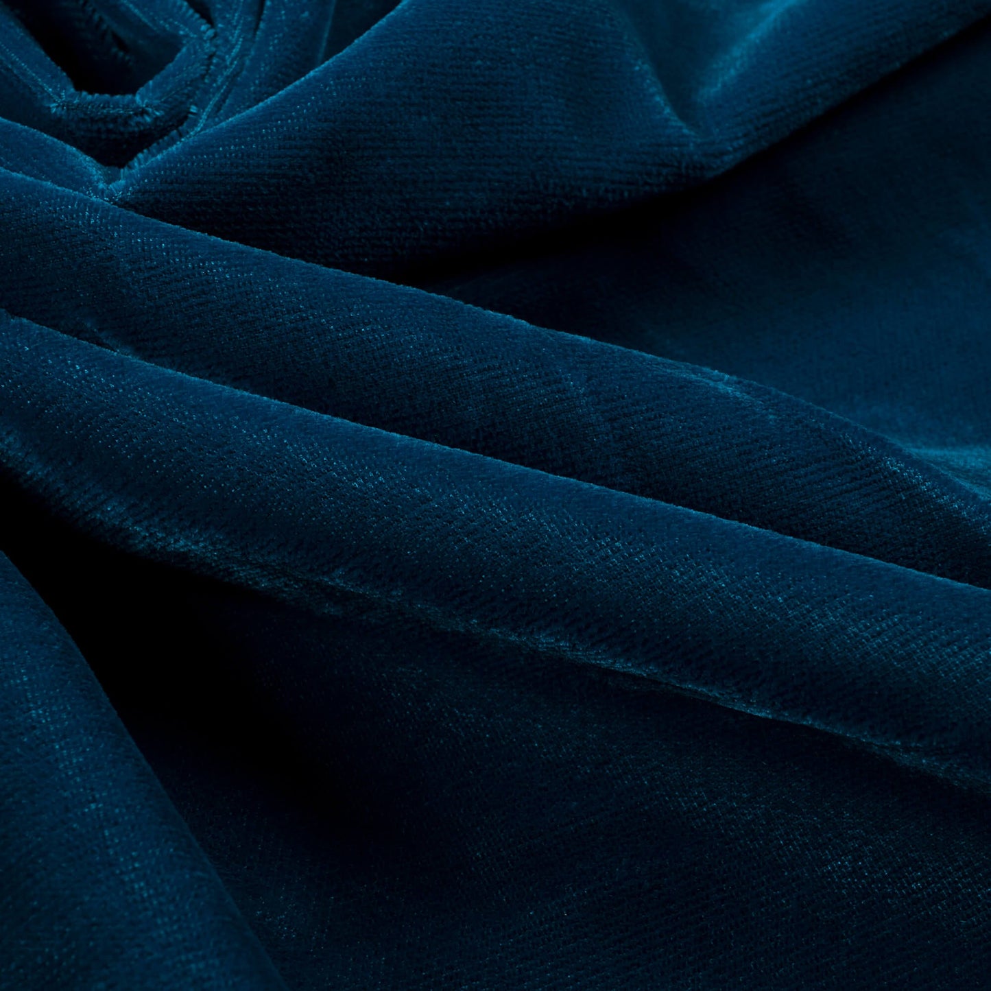 Dark Cerulean Blue Plain Export Quality Micro Velvet Fabric