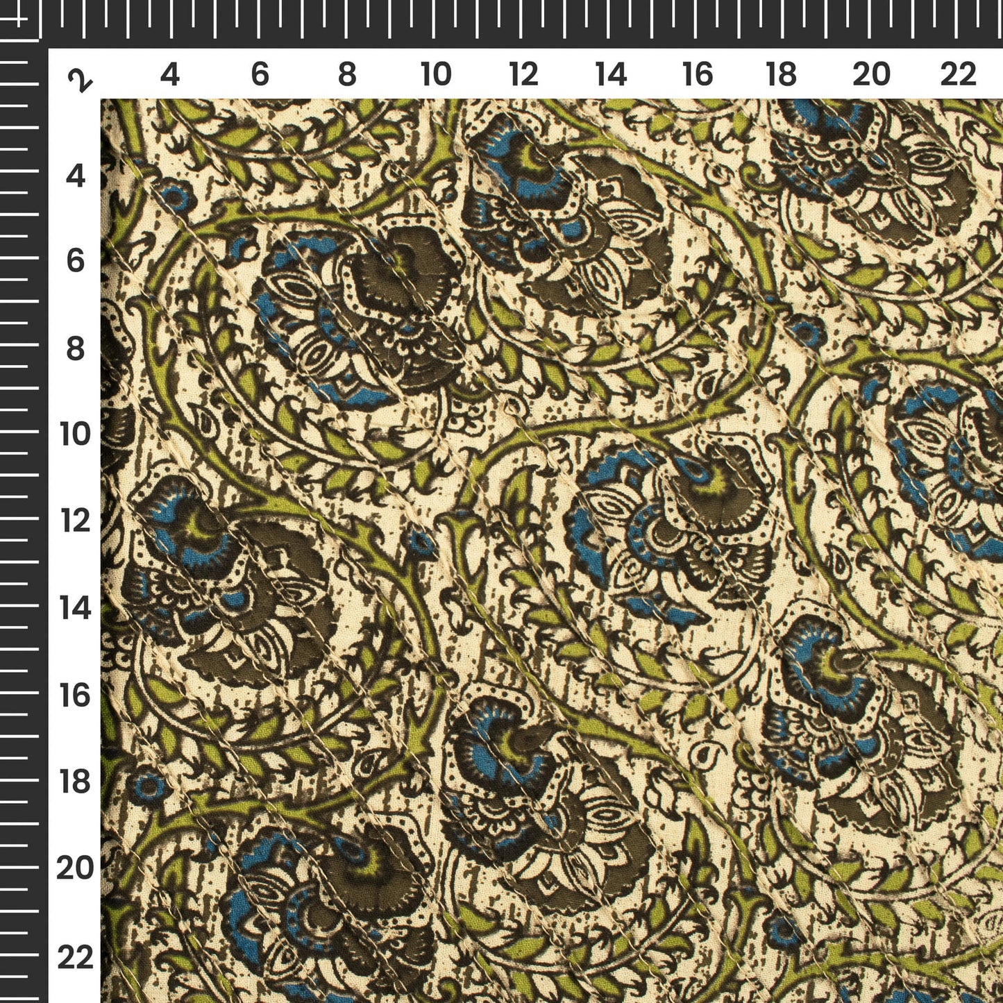 Exclusive Kalamkari Pin-Tucks Cotton Fabric