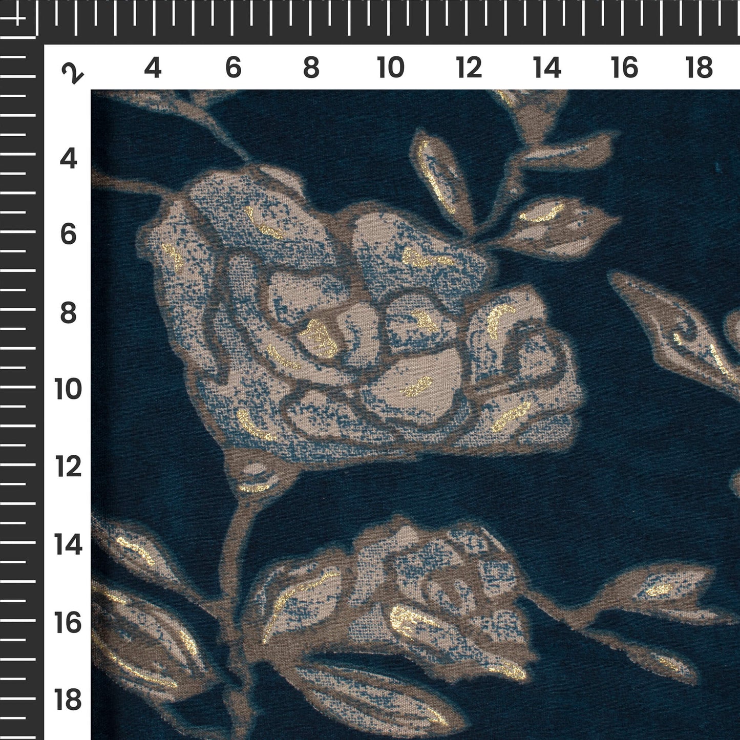 Antique Rose Gold Foil Work Viscose Fabric