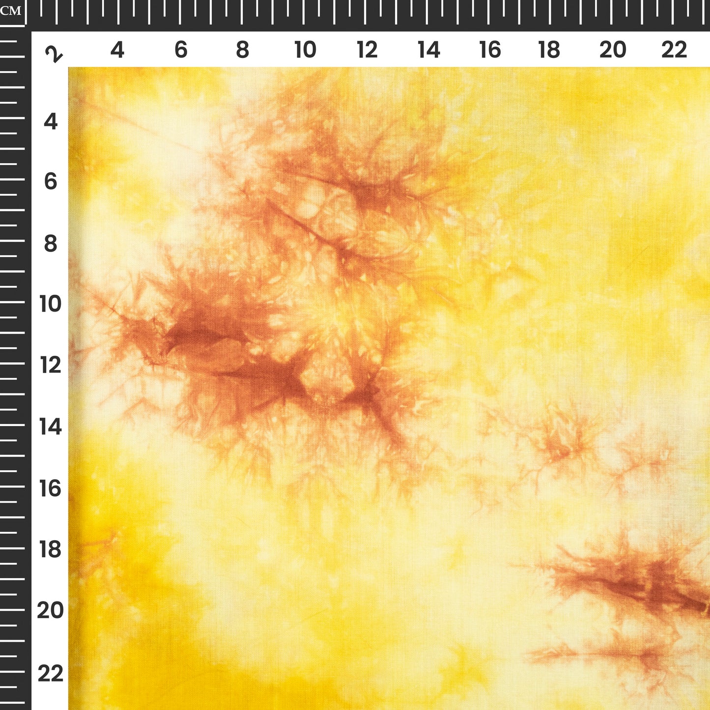Blonde Yellow And Brown Tie And Dye Cotton Fabric