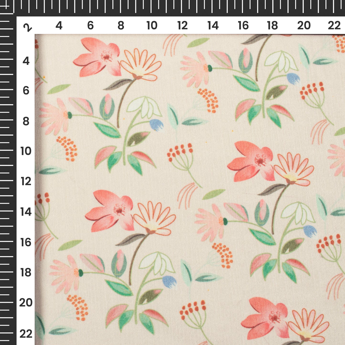 Beautiful Pink Floral Digital Print Poly Chinnon Chiffon Fabric