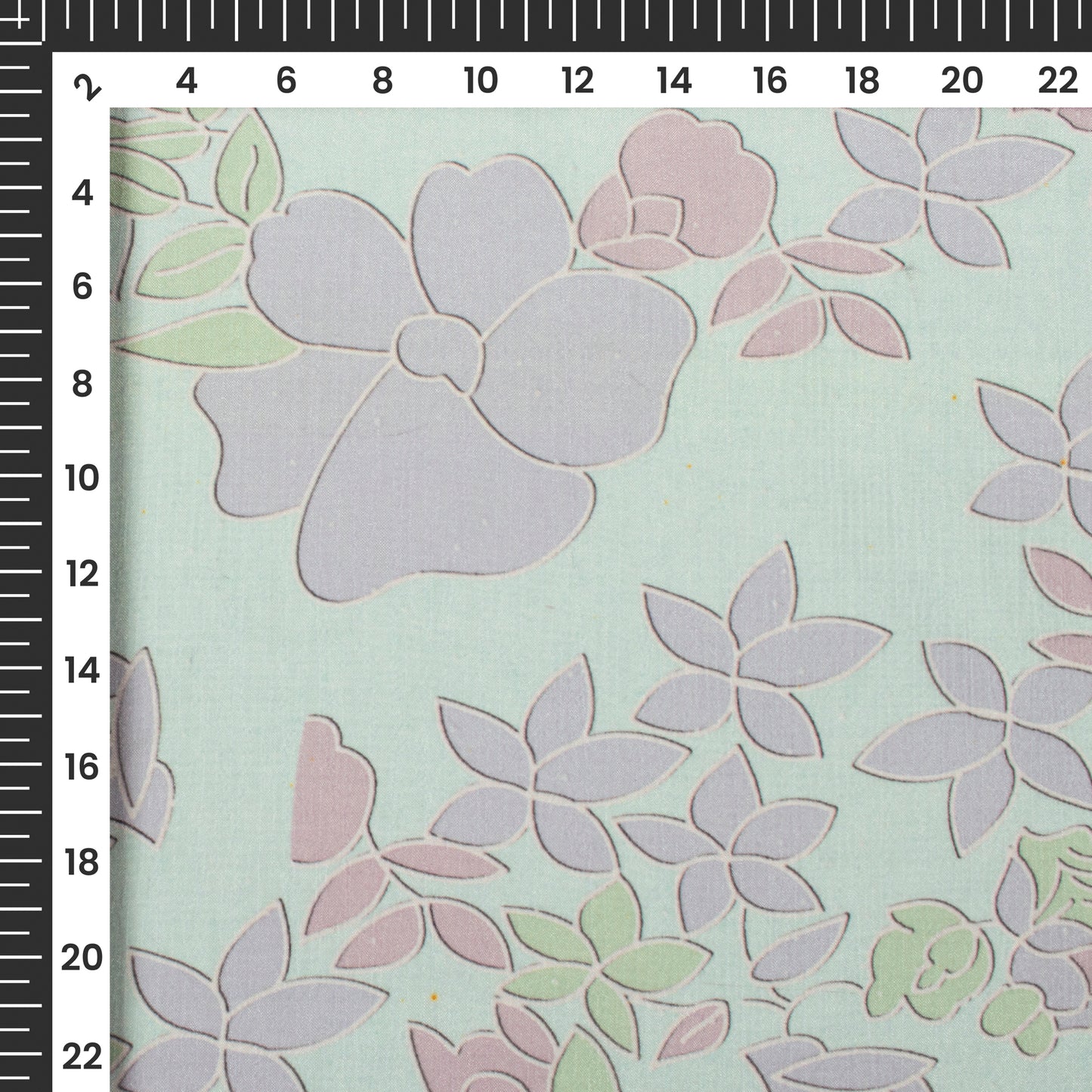 Heather Purple Floral Digital Print Poly Chinnon Chiffon Fabric