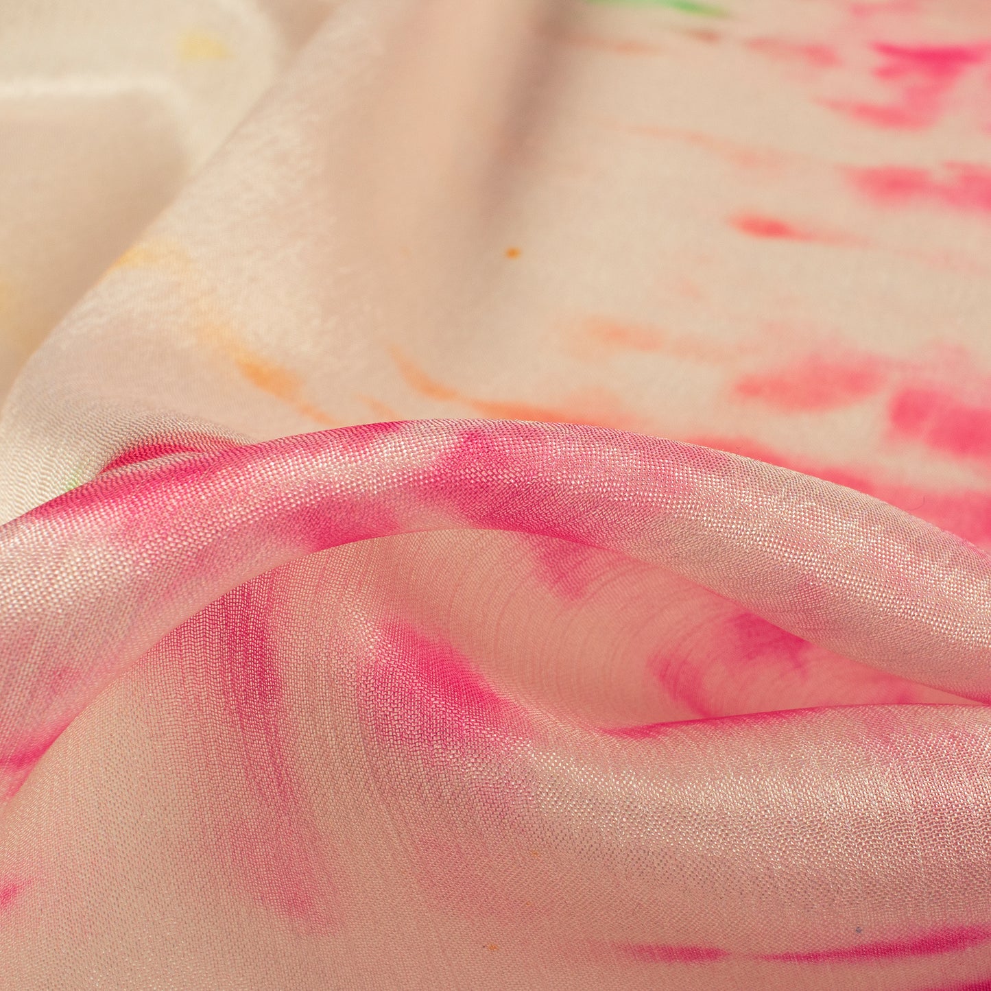 Exclusive Beige Shiiborii Digital Print Poly Chinnon Chiffon Fabric