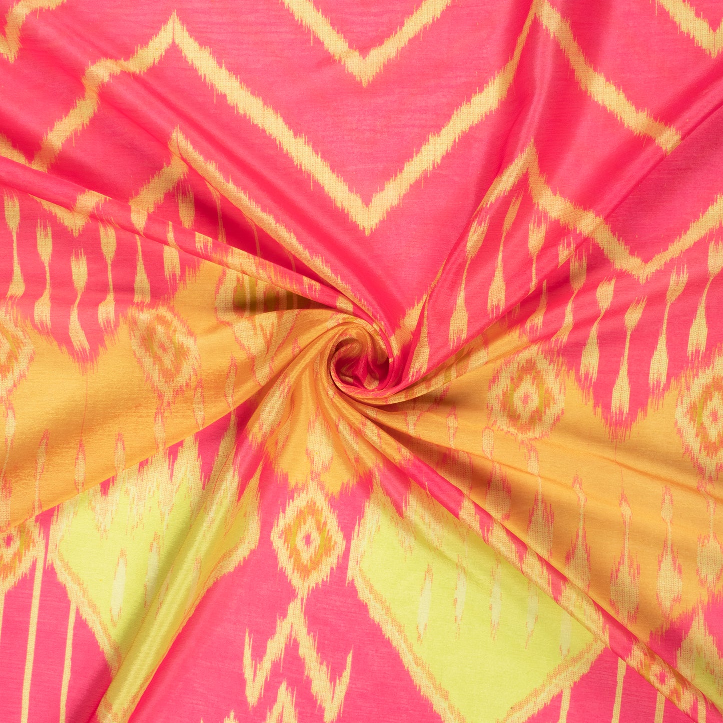 Beautiful Pink Daman Digital Print Poly Chinnon Chiffon Fabric