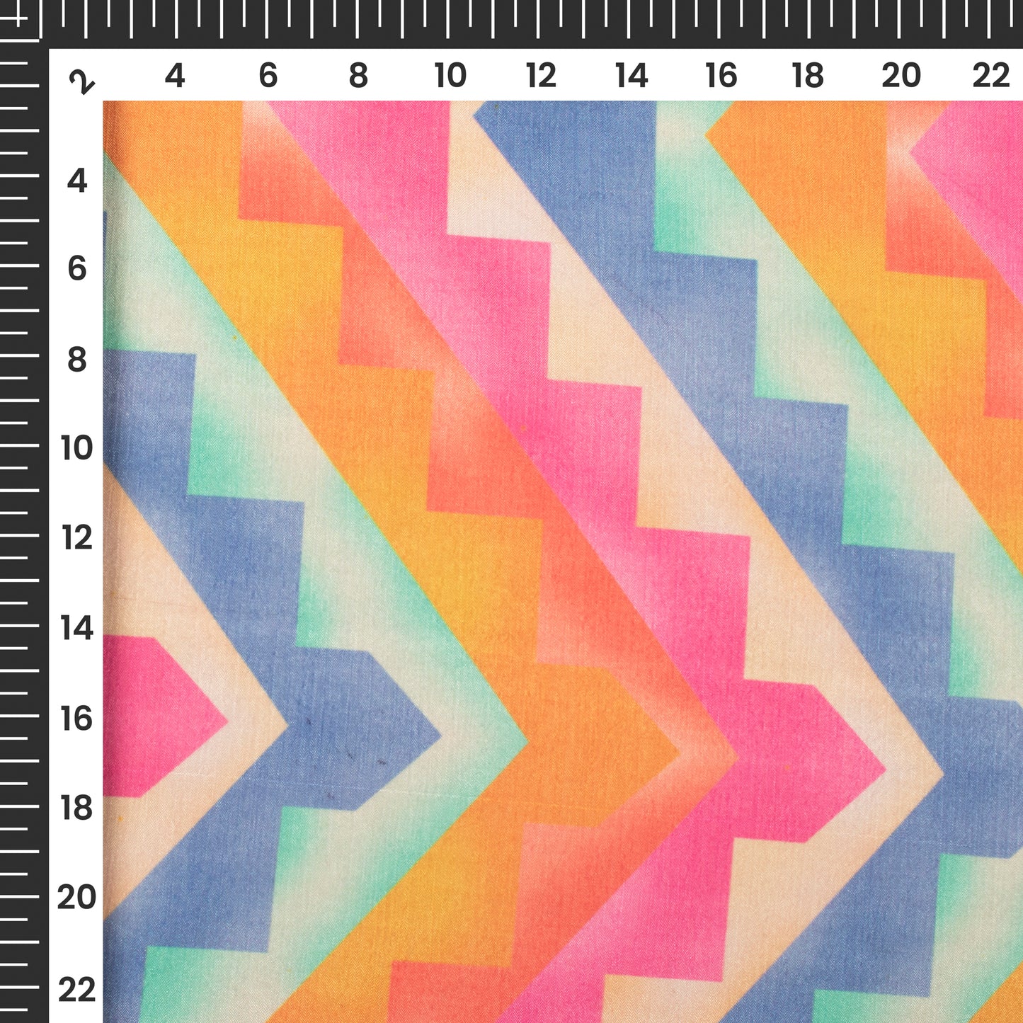 Exclusive Multi-Color Chevron Digital Print Poly Chinnon Chiffon Fabric