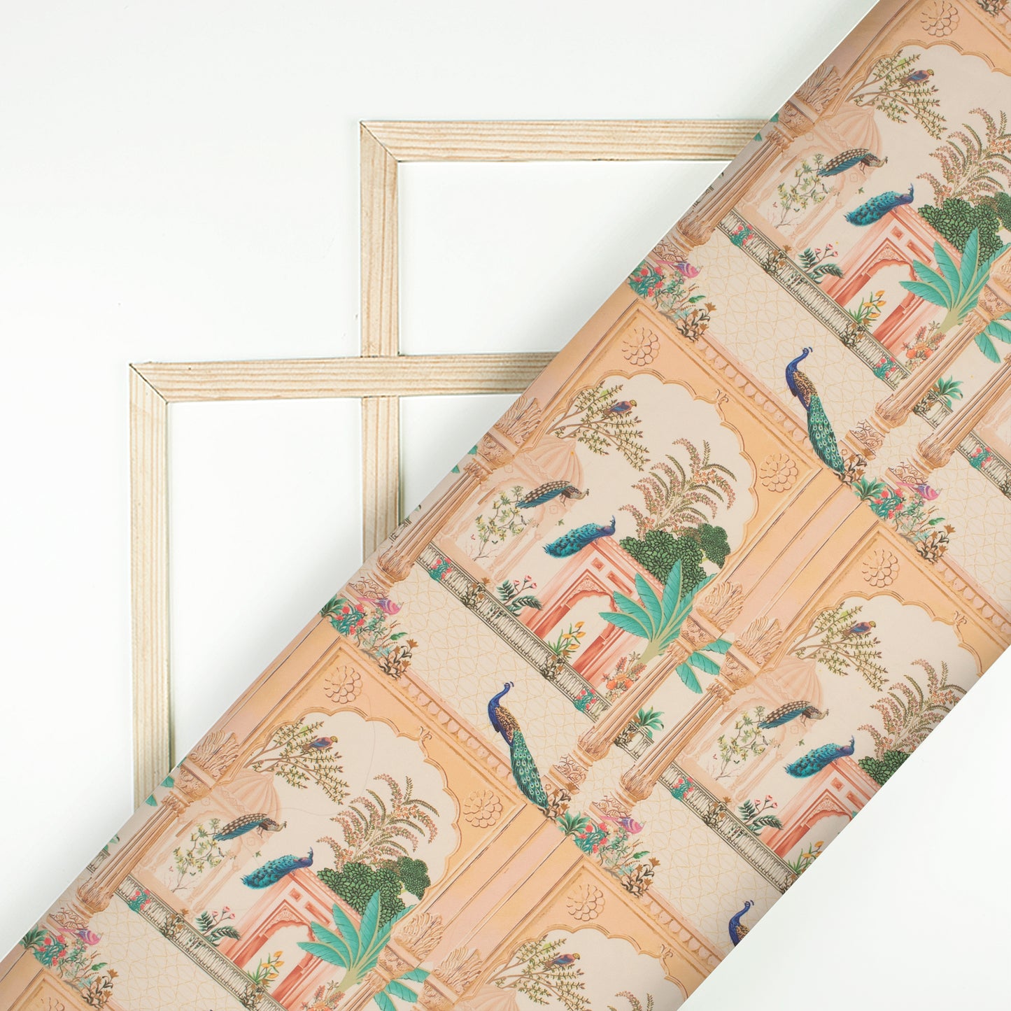 Exclusive Peach Madhuvanii Digital Print Georgette Fabric