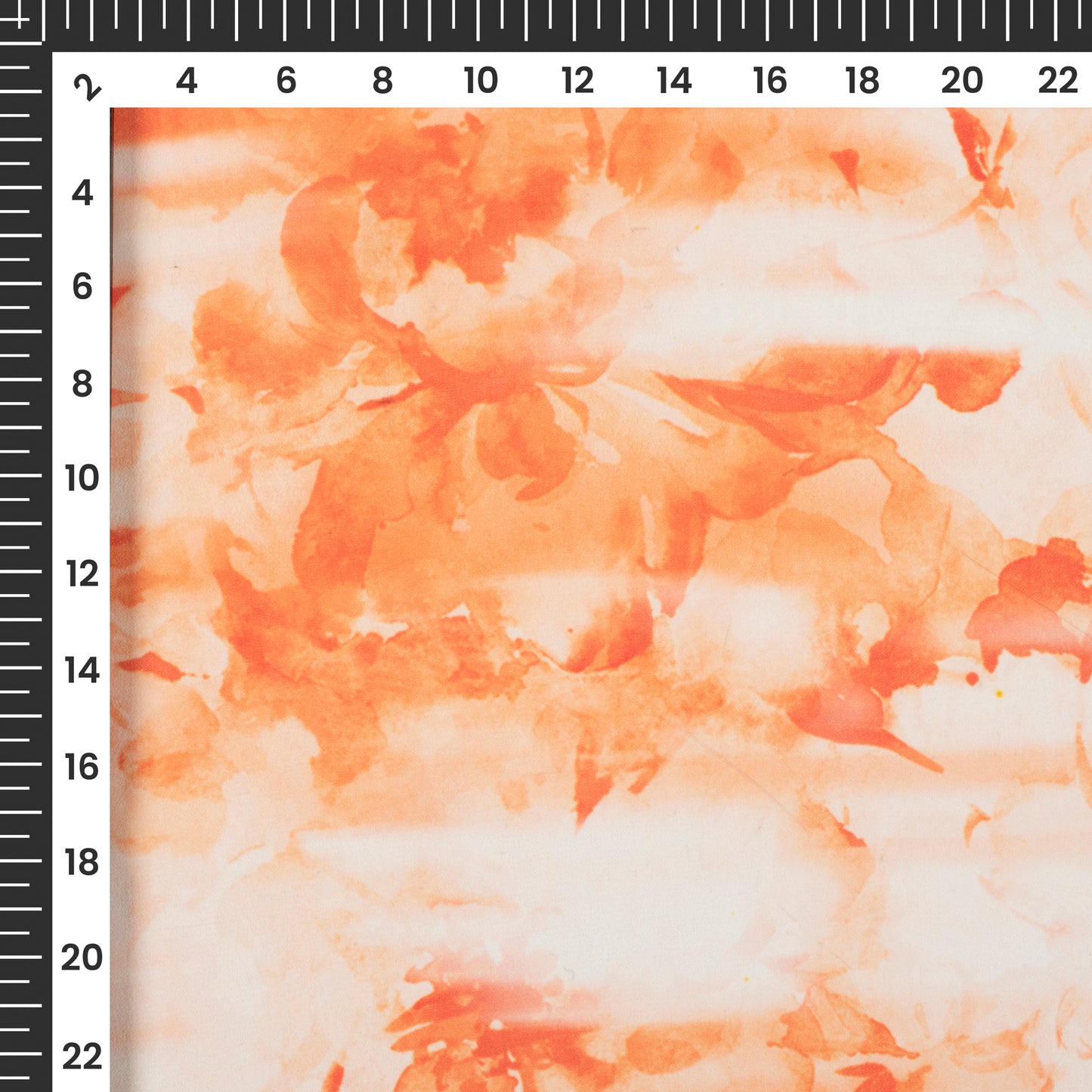 Exclusive Orange Floral Digital Print Georgette Fabric