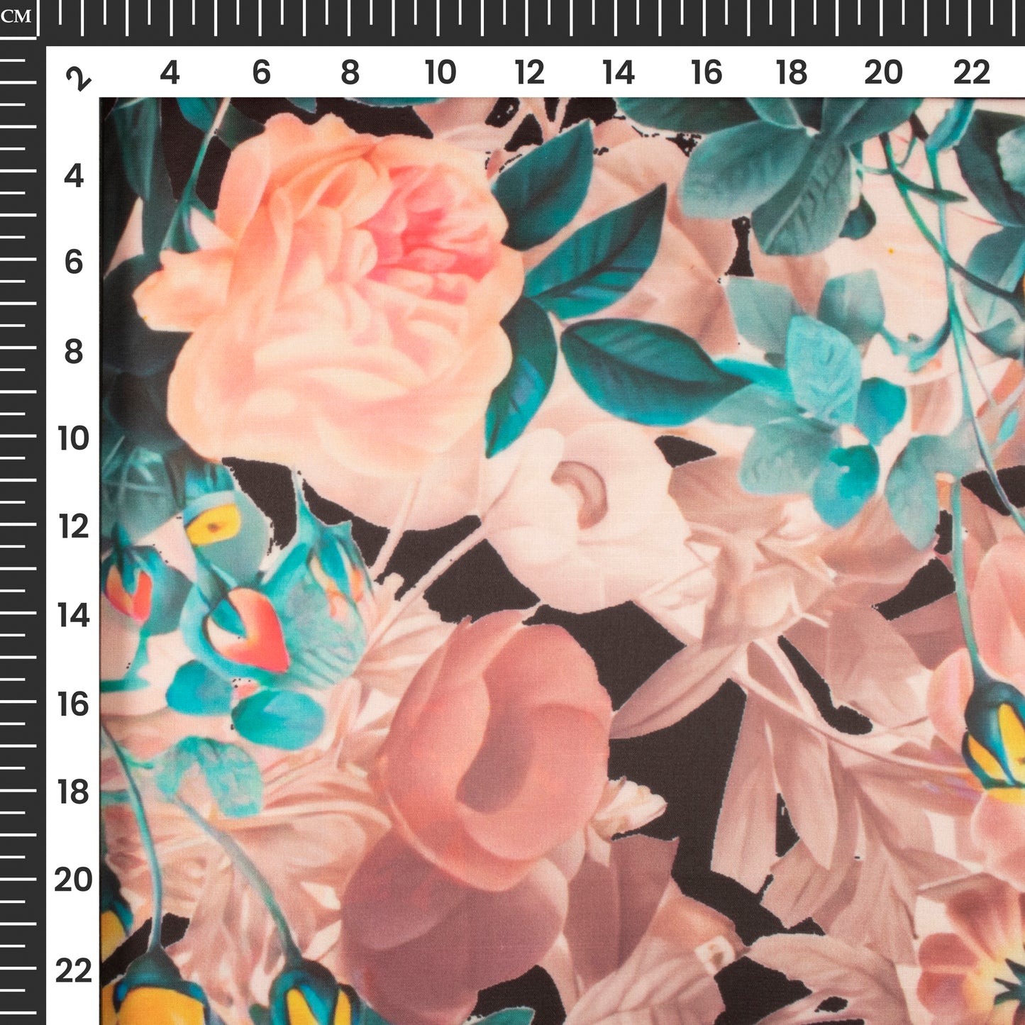 Gorgeous Red Floral Digital Print Organza Satin Fabric