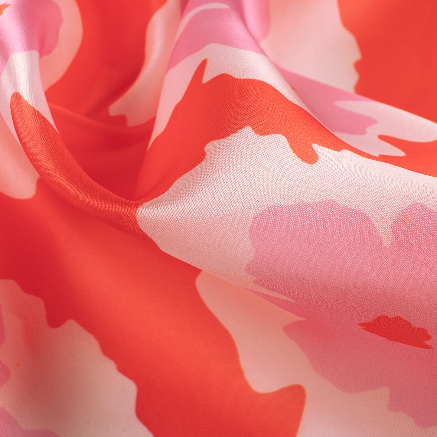 Fancy Red Floral Digital Print Organza Satin Fabric