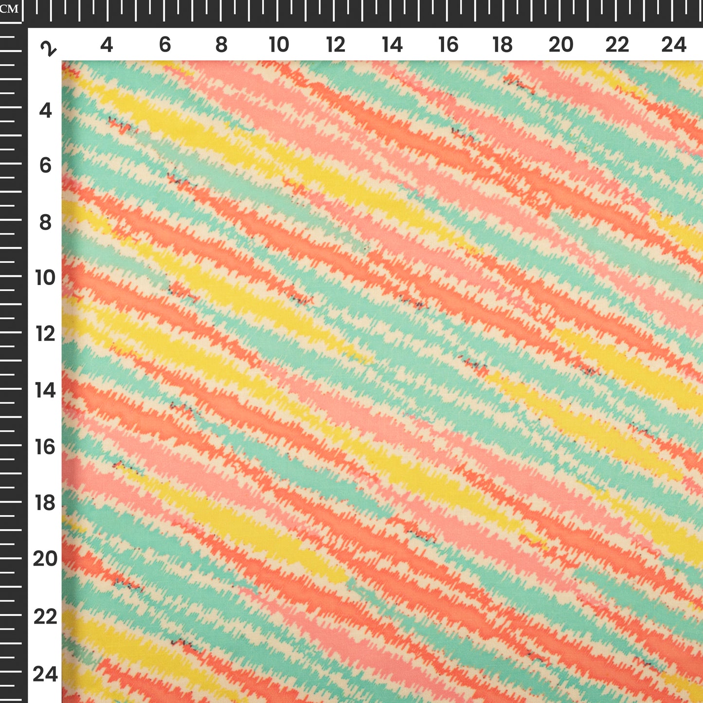 Beautiful Geometric Yellow Digital Print Organza Satin Fabric