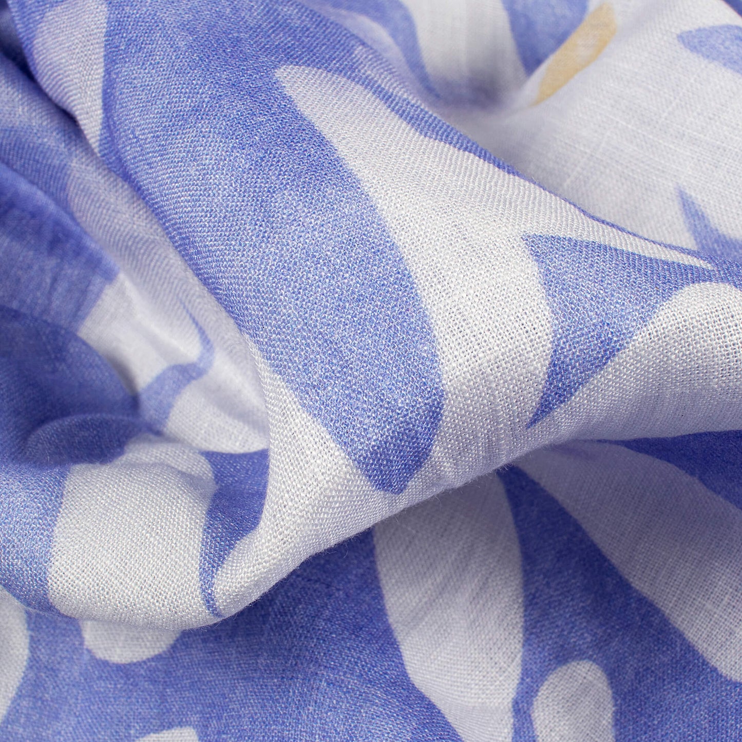 Periwinkle Purple And White Floral Digital Print Swiss Linen Fabric