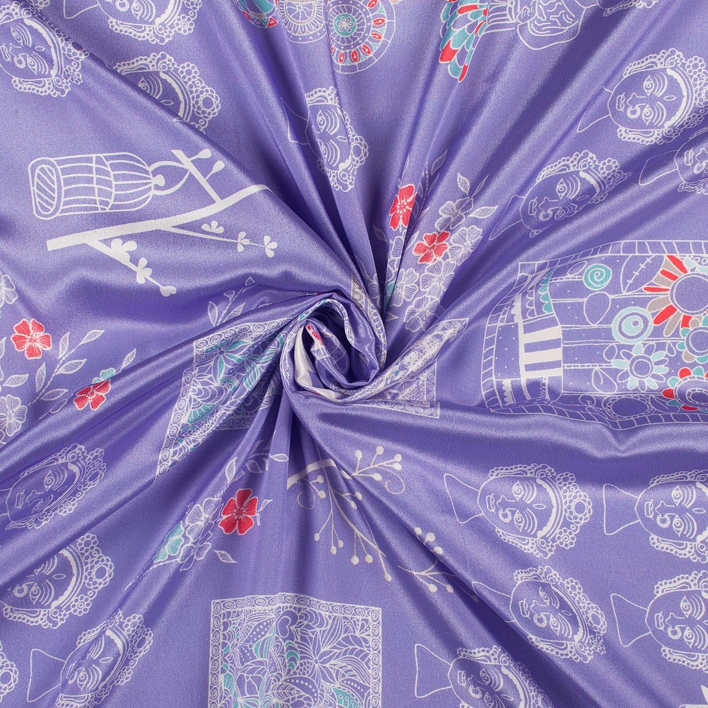 Exclusive Quirky Digital Print Crepe Silk Fabric
