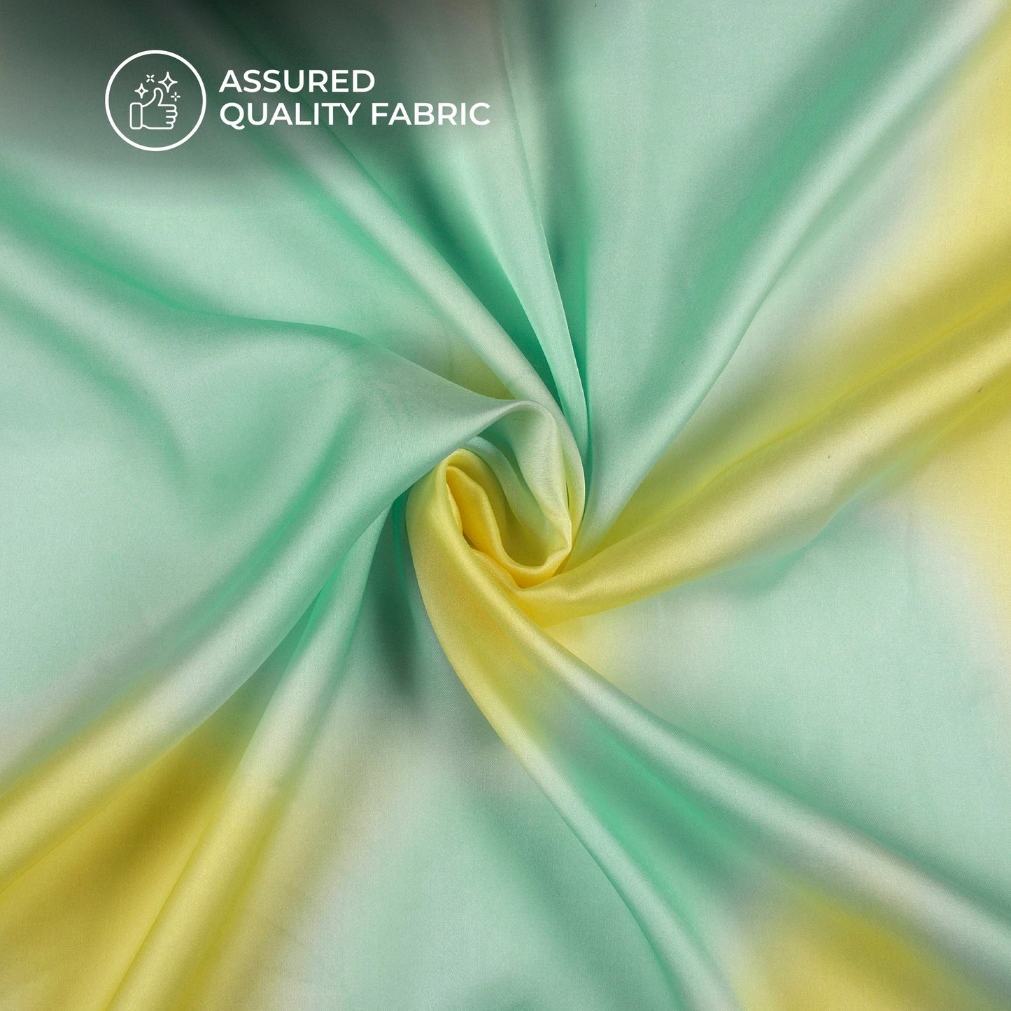 Mint Blue Tye And Dye Digital Print Georgette Satin Fabric