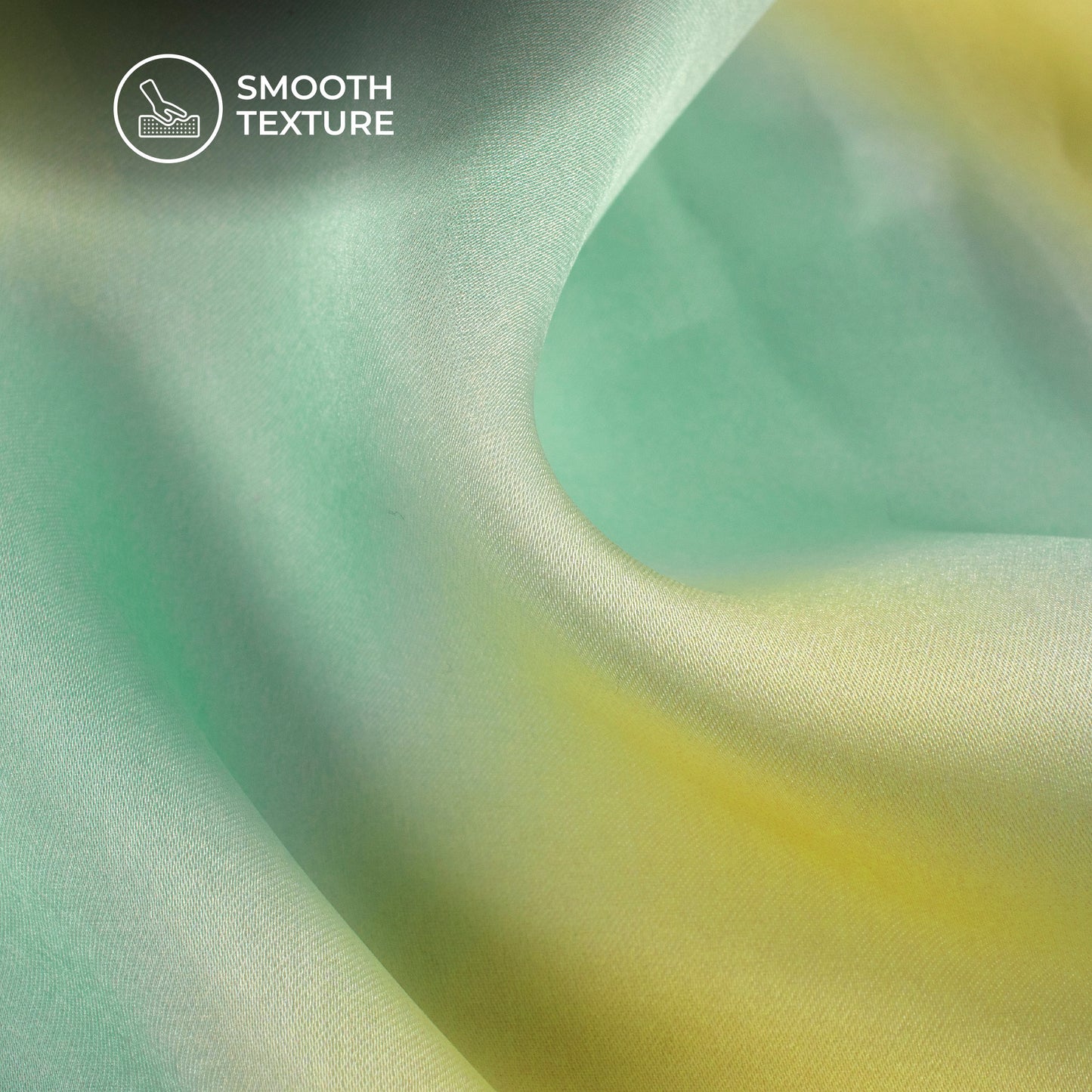 Mint Blue Tye And Dye Digital Print Georgette Satin Fabric