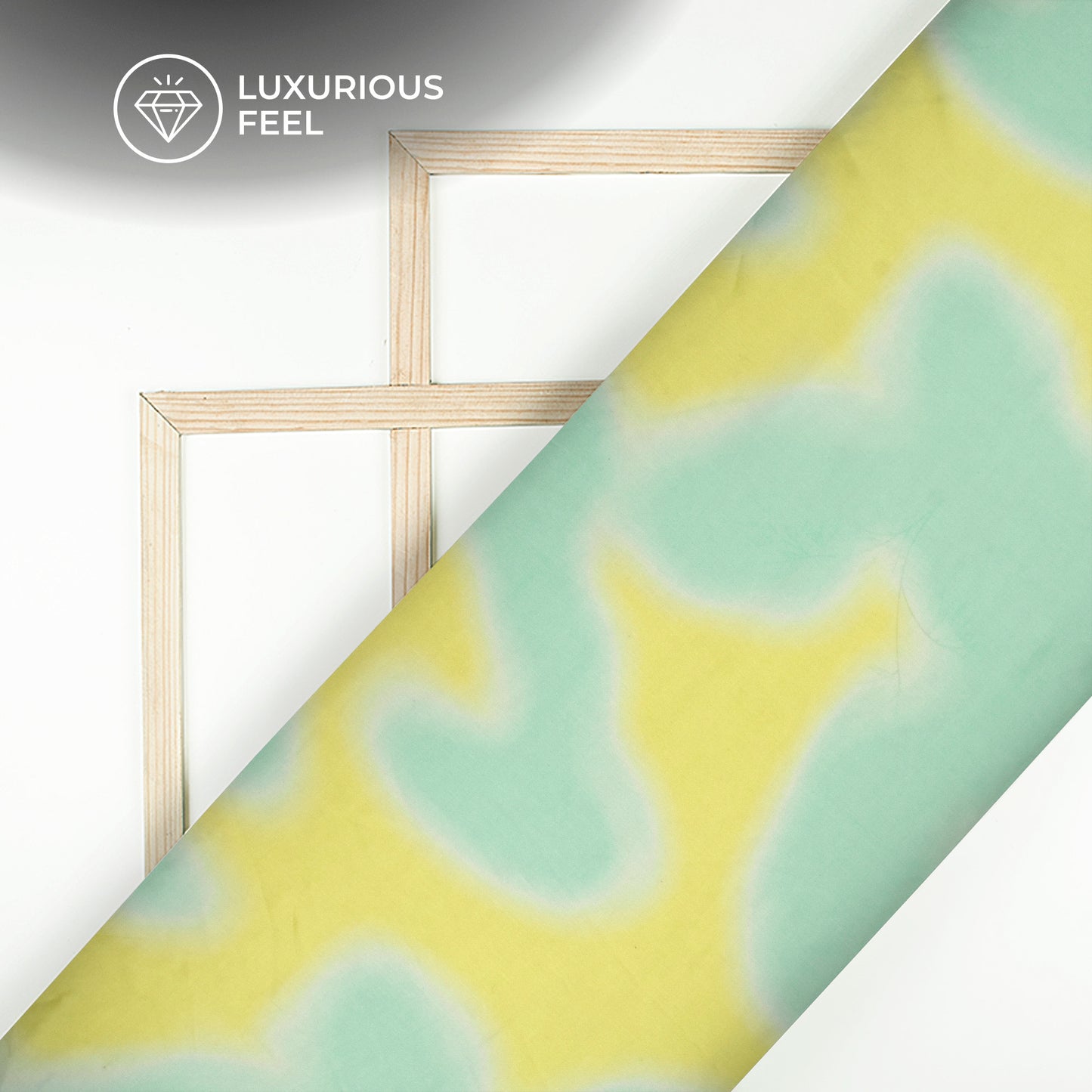 Mint Blue Tye And Dye Digital Print Georgette Satin Fabric