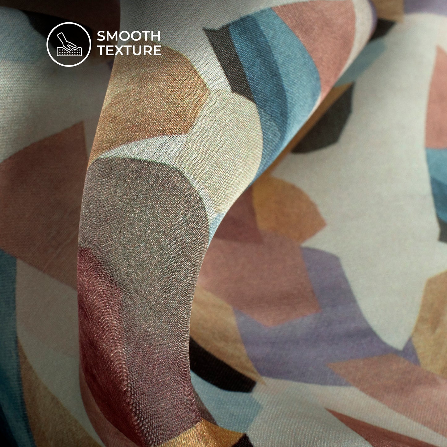 Trendy Geometric Digital Print Georgette Satin Fabric