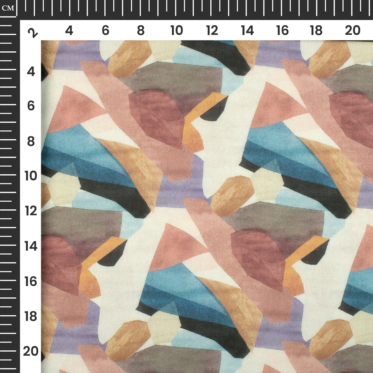 Trendy Geometric Digital Print Georgette Satin Fabric