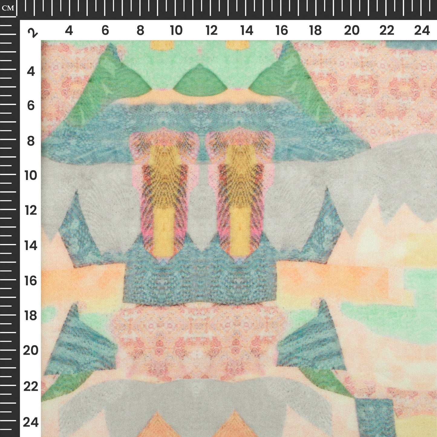 Classic Abstract Digital Print Georgette Satin Fabric
