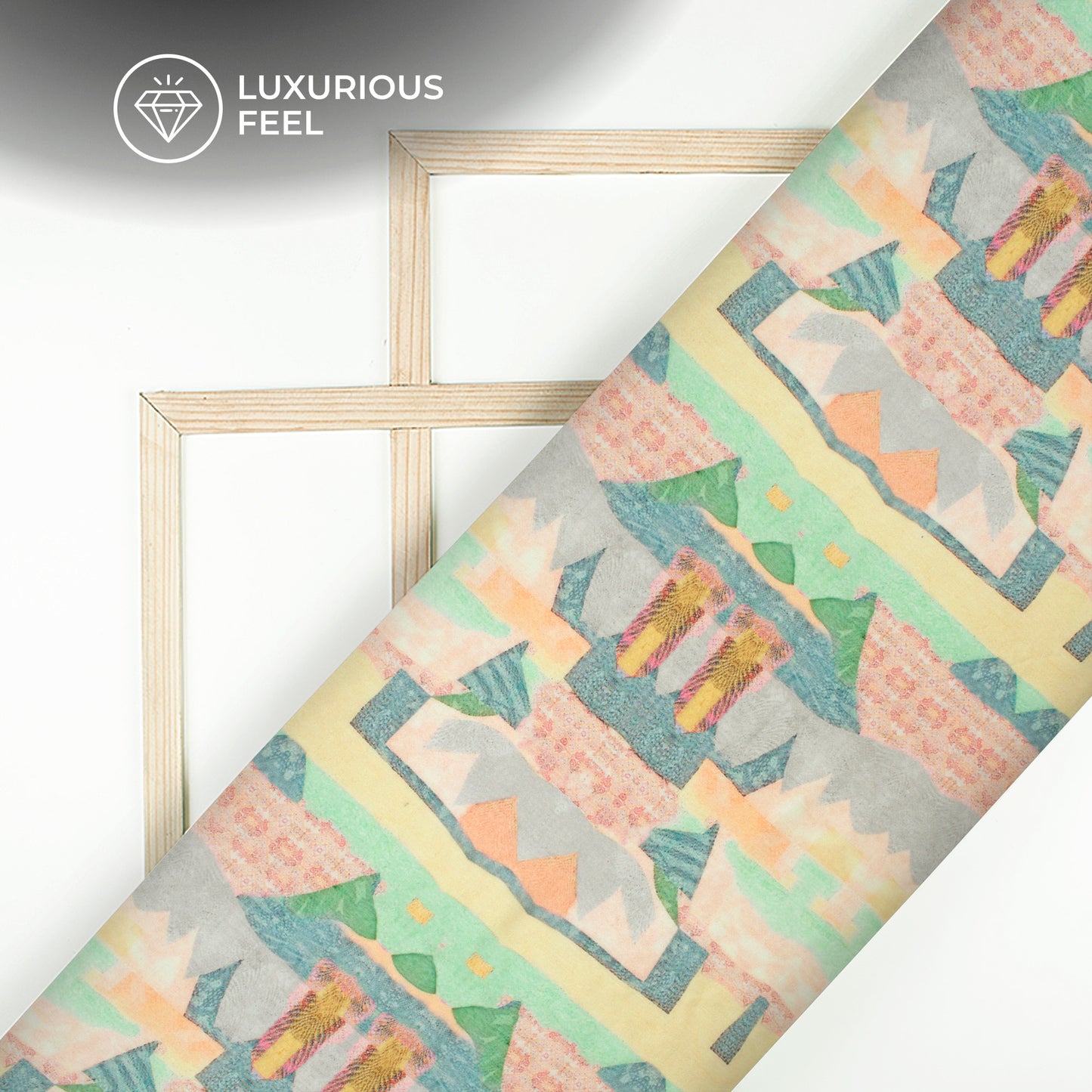 Classic Abstract Digital Print Georgette Satin Fabric