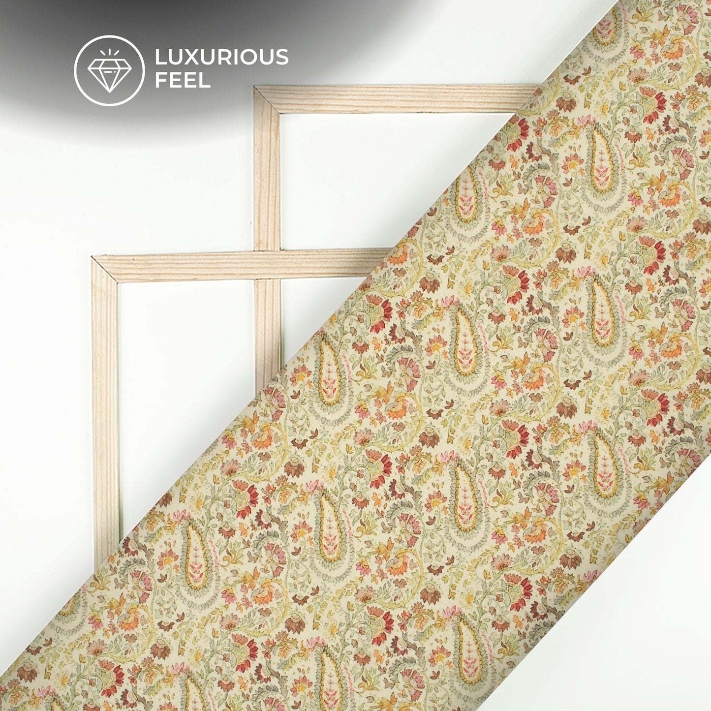 Stylish Paisley Digital Print Georgette Satin Fabric