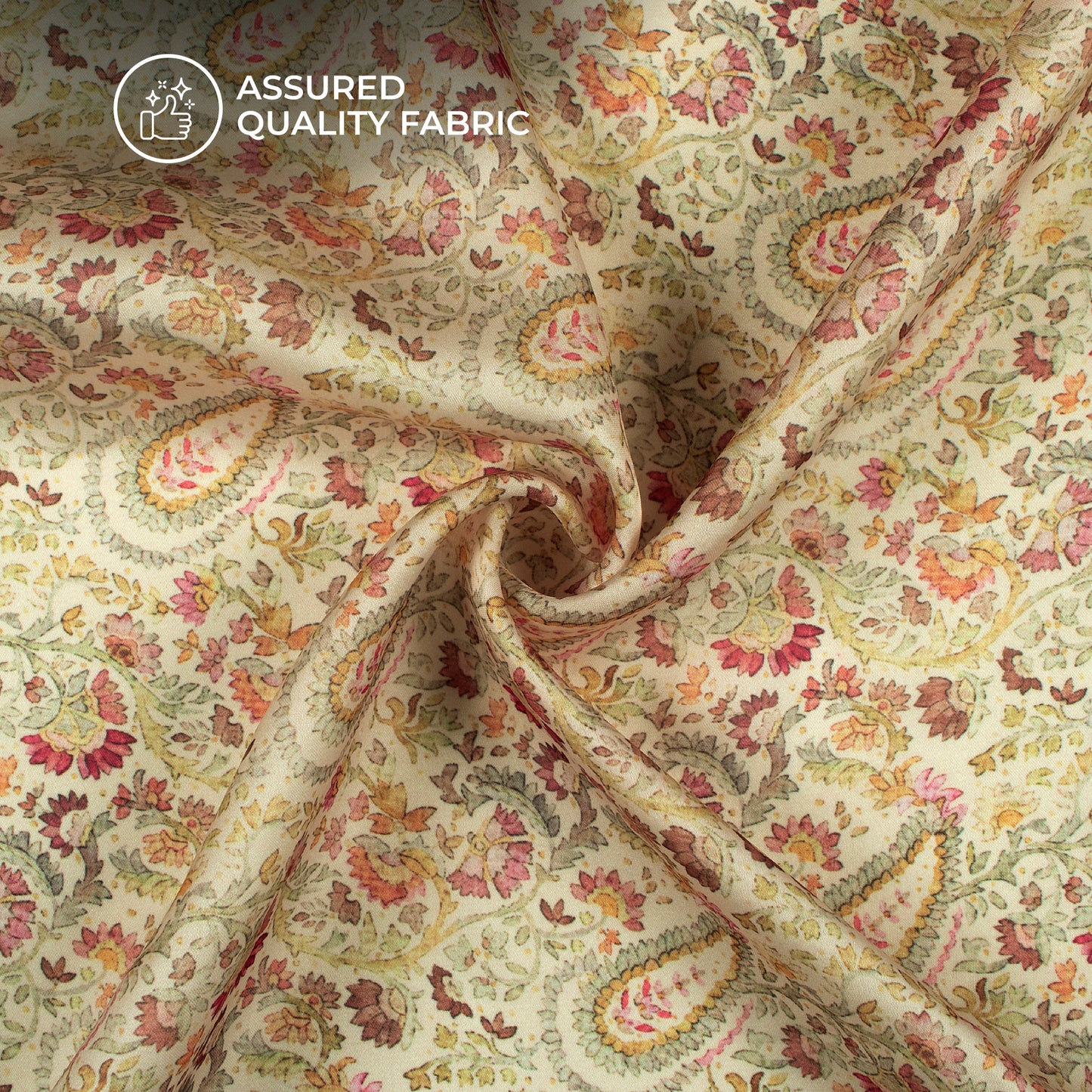 Stylish Paisley Digital Print Georgette Satin Fabric