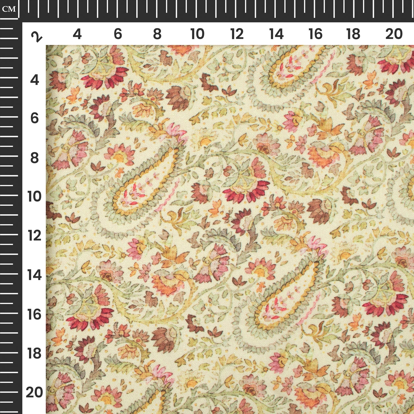 Stylish Paisley Digital Print Georgette Satin Fabric