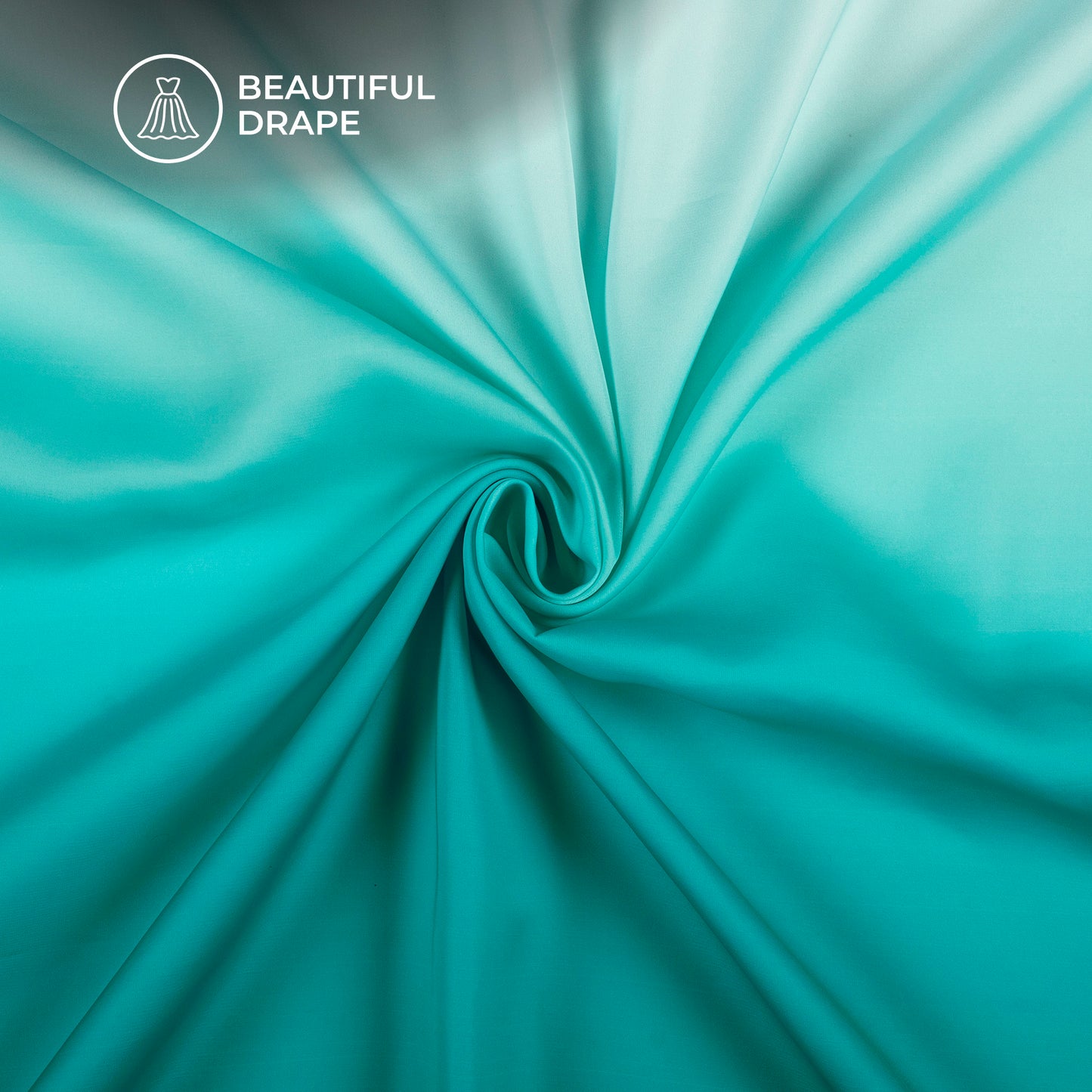 Mint Blue Ombre Digital Print Imported Satin Fabric