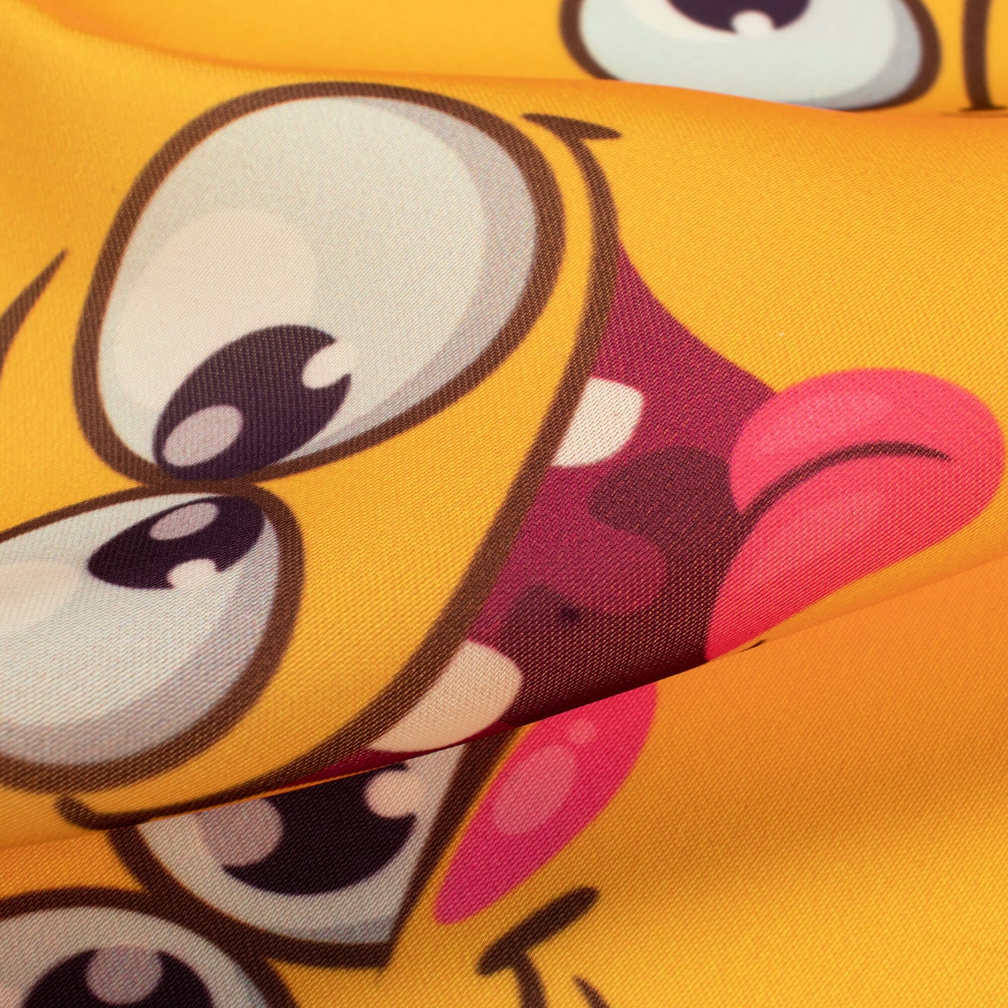 Trendy Smily Digital Print Imported Satin Fabric