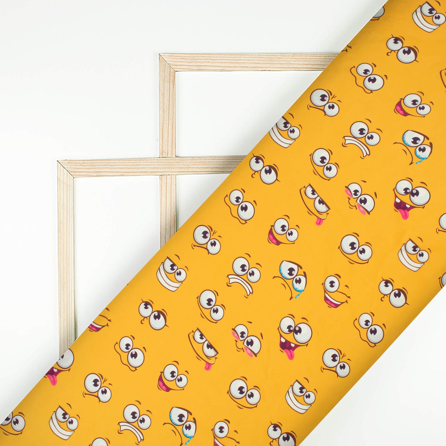 Trendy Smily Digital Print Imported Satin Fabric