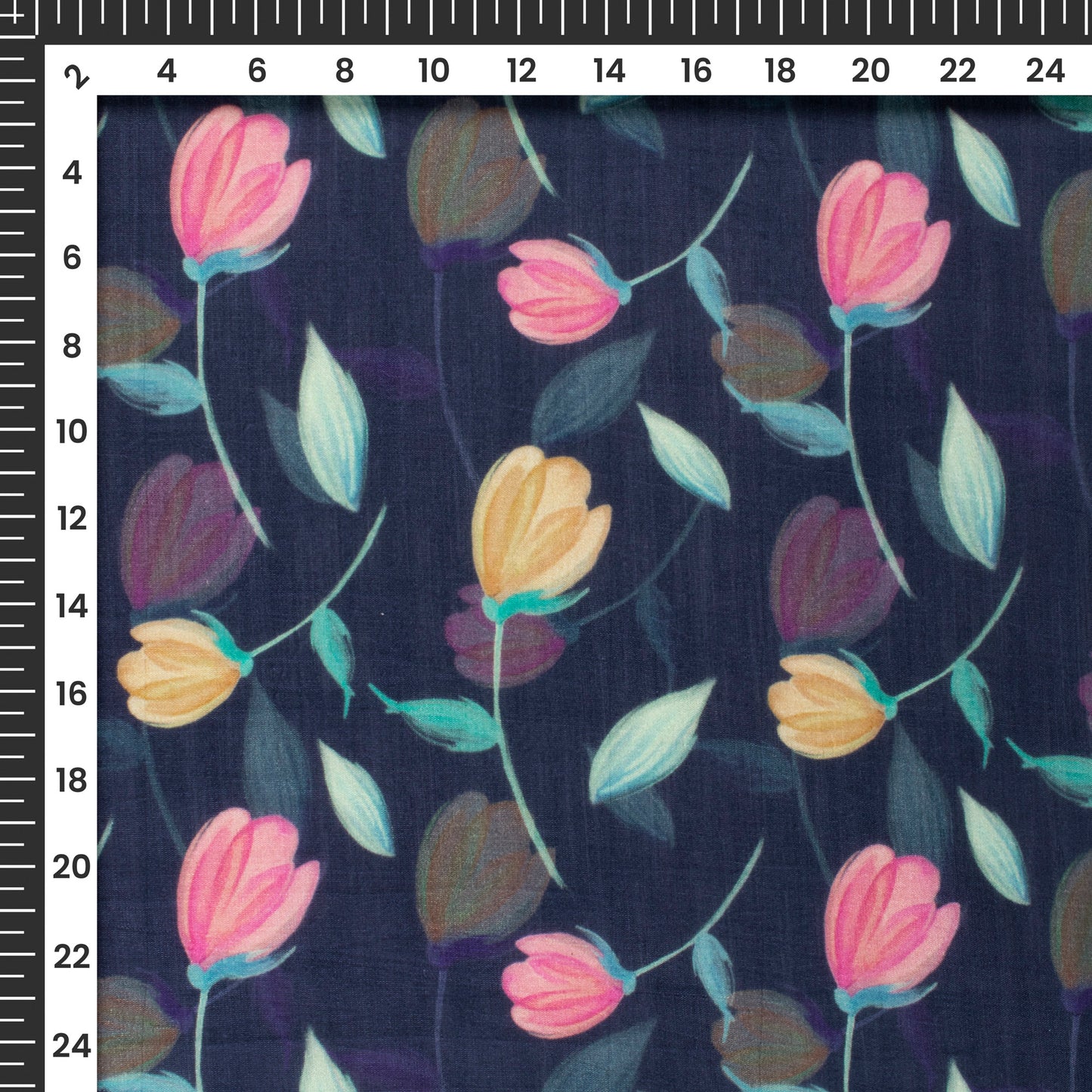 Trendy Floral Digital Print Viscose Muslin Fabric