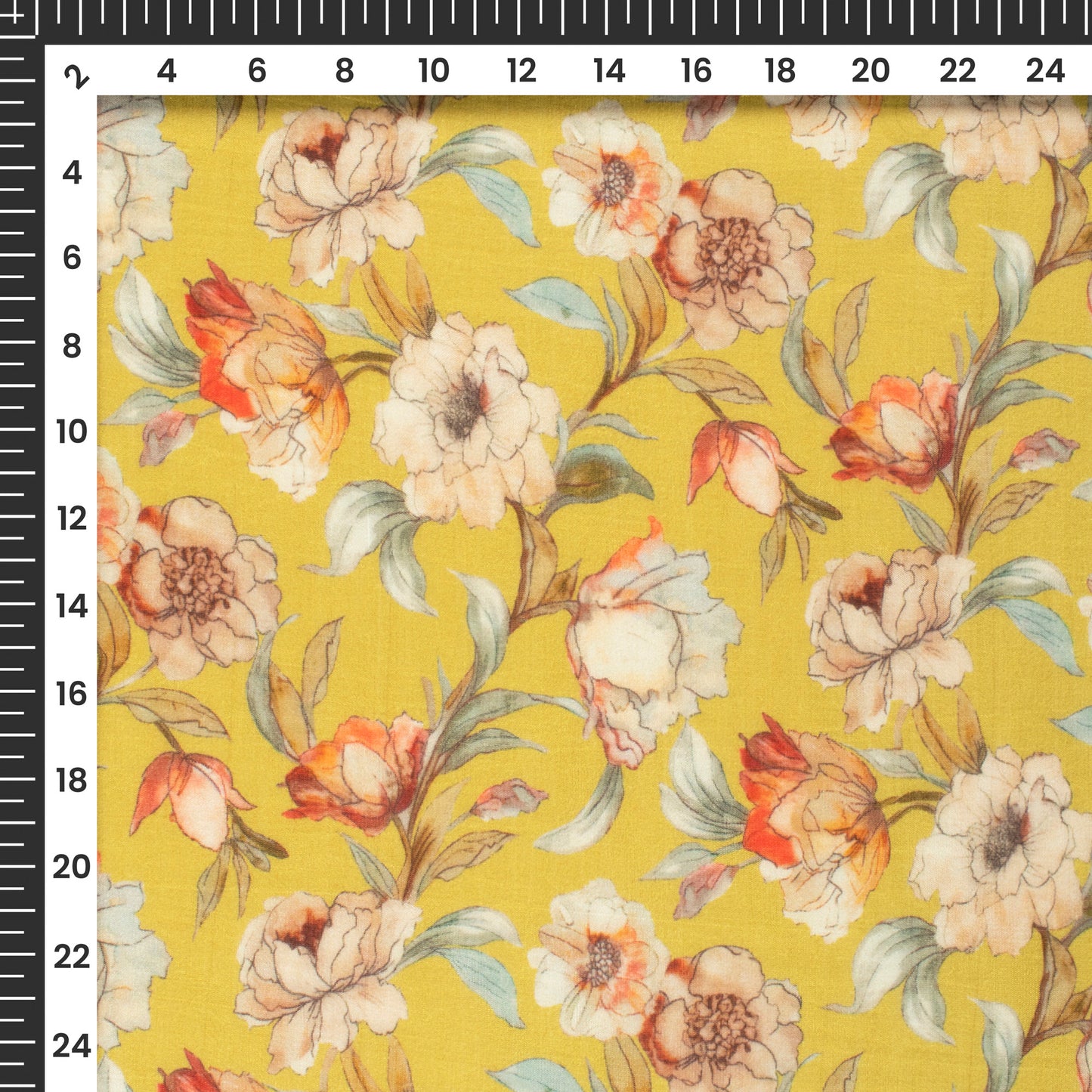 Lovely Floral Digital Print Viscose Muslin Fabric