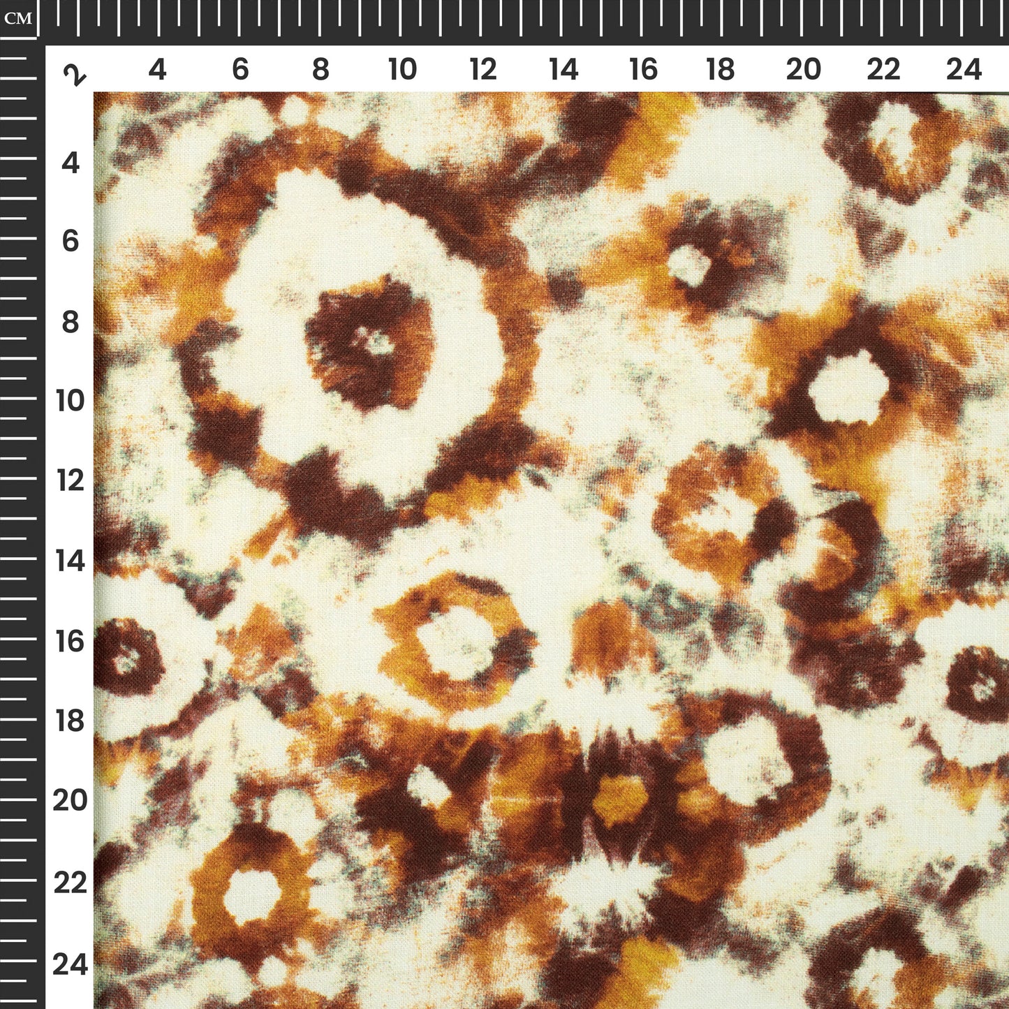 Pecan Brown Tie And Dye Digital Print Linen Textured Fabric (Width 56 Inches)