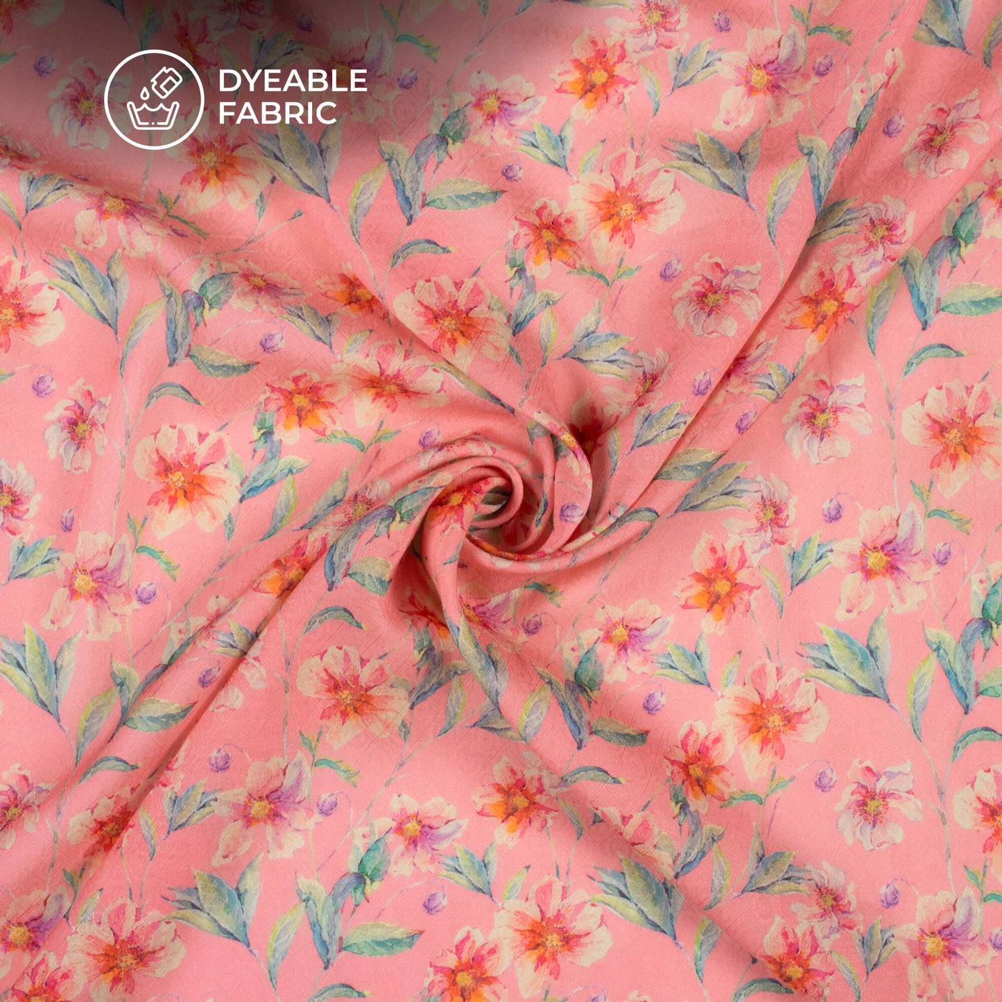 Attractive Floral Printed Sustainable Corn Fabric