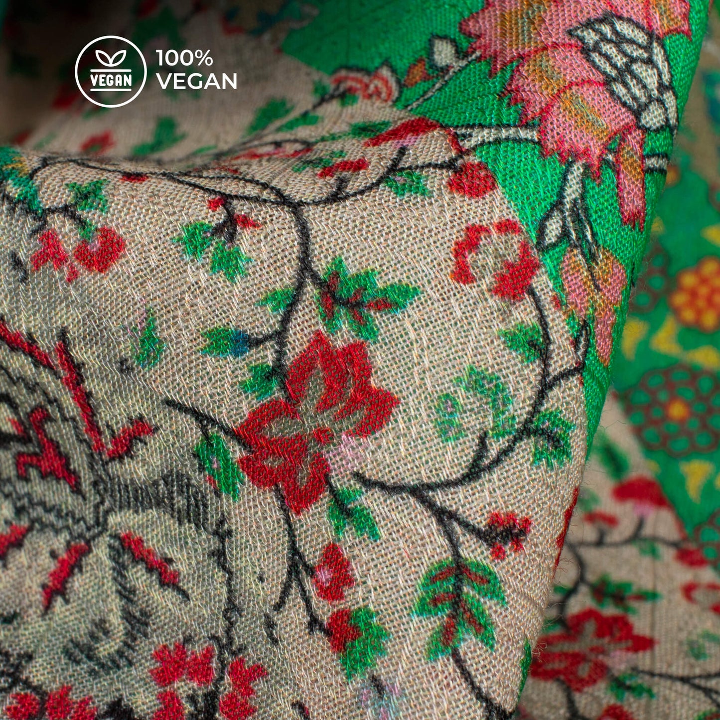 Ethnic Floral Printed Sustainable Corn Fabric