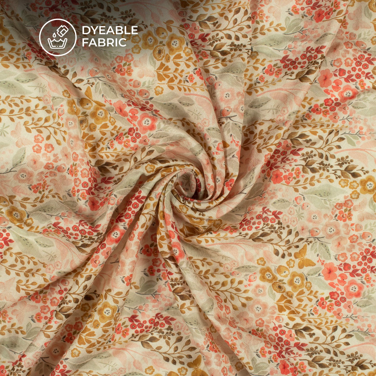 Blushing Floral Printed Sustainable Corn Fabric