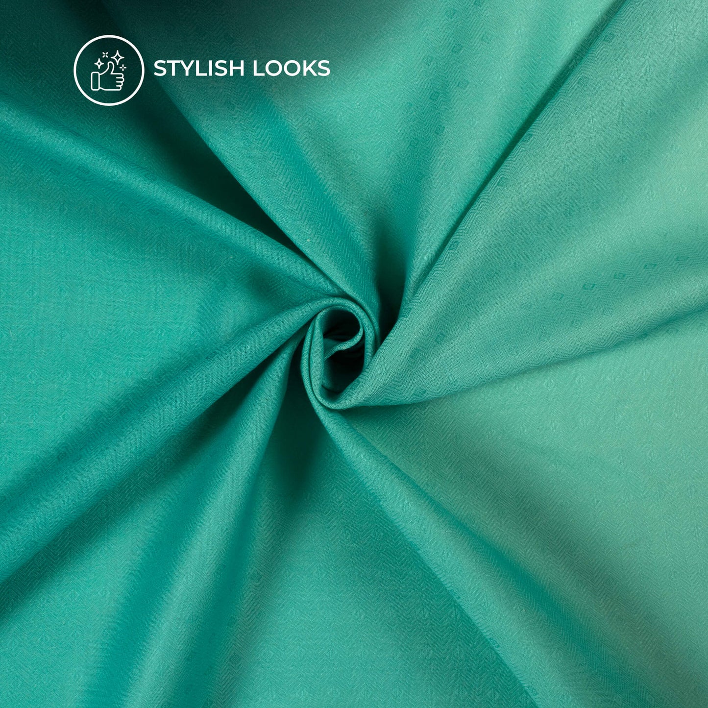 Tiffany Blue Ombre Digital Print Elegant Blend Pashmina Fabric