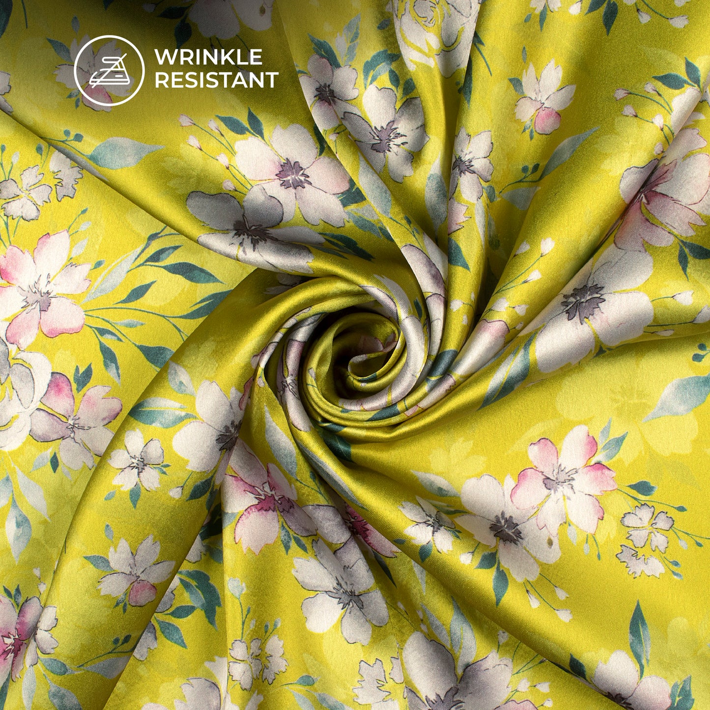 Exotic Floral Digital Print Japan Satin Fabric