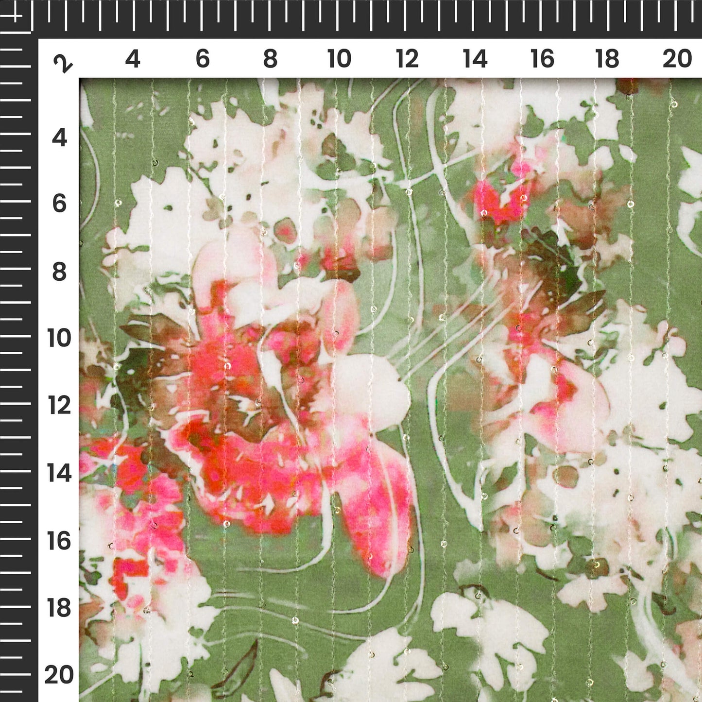 Beautiful Floral Digital Print Superior Sequins Velvet Fabric (Width 58 Inches)