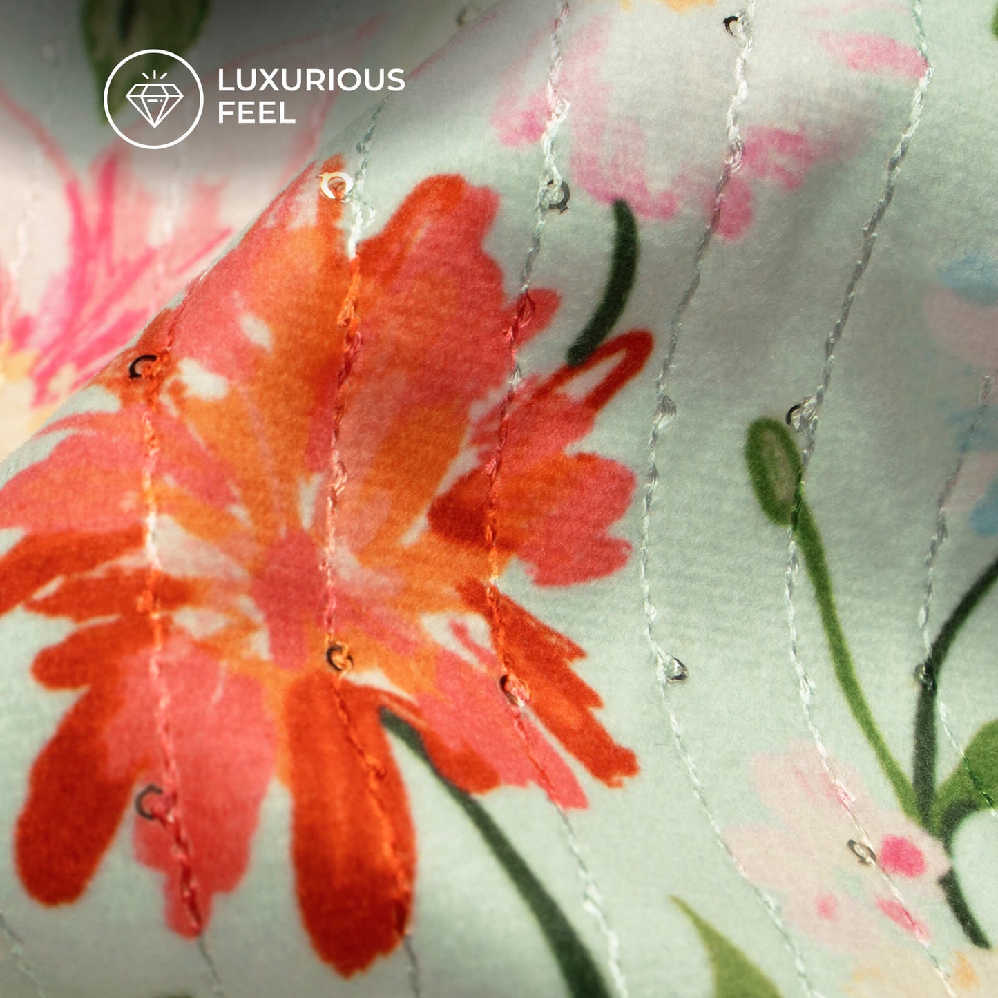 Classic Floral Digital Print Superior Sequins Velvet Fabric (Width 54 Inches)