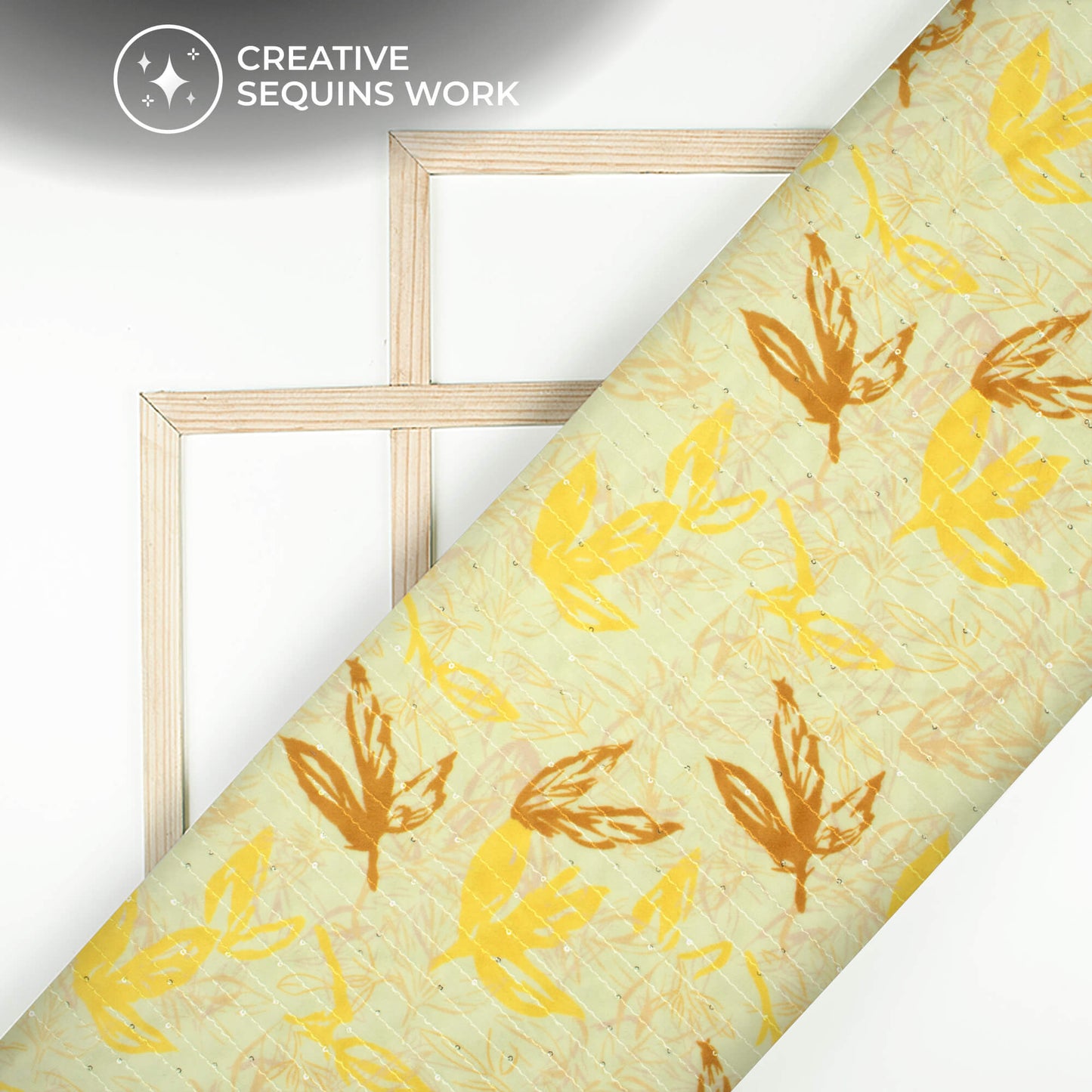Expressive Floral Digital Print Superior Sequins Velvet Fabric (Width 58 Inches)