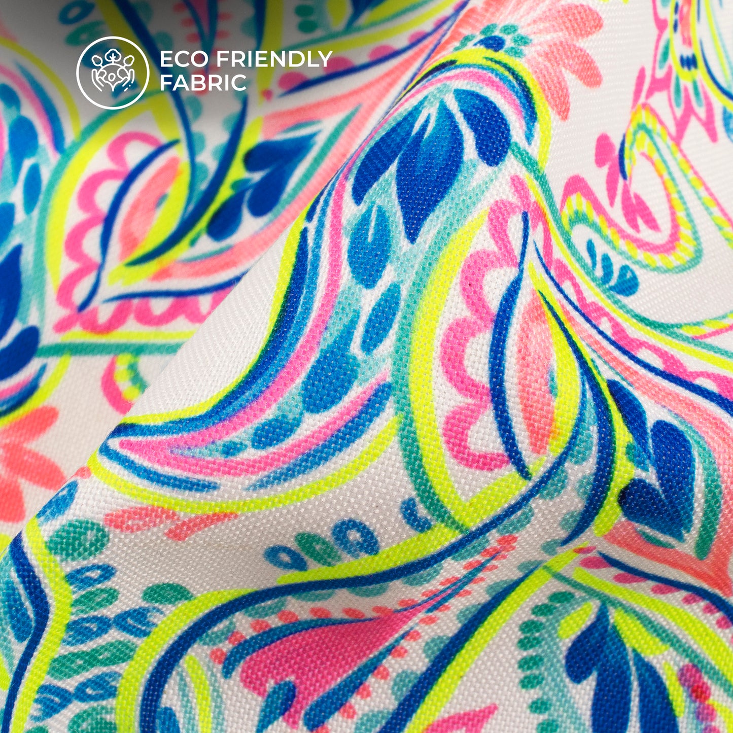 Electric Garden: Bespoke Paisley Digital Print Rayon Fabric