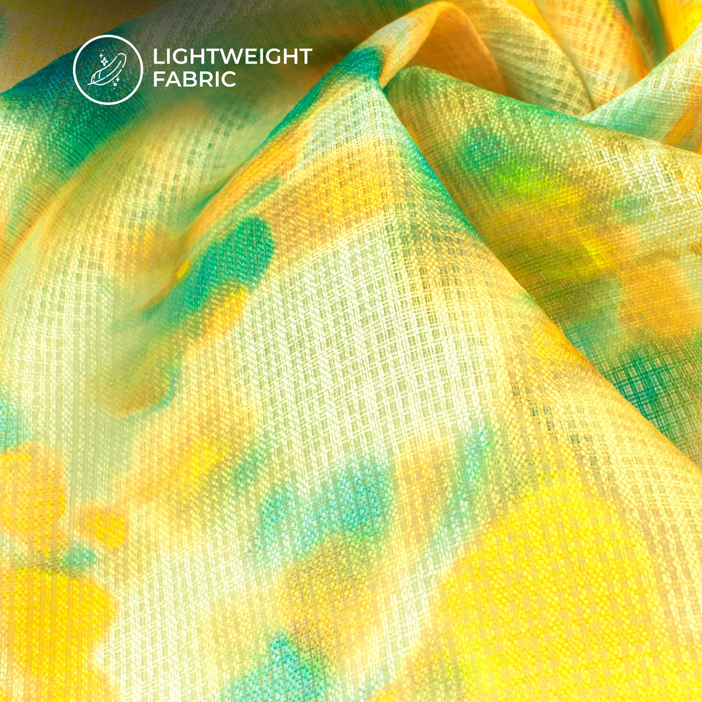 Neon Best Selling: Tie And Dye Digital Print Kota Doria Fabric