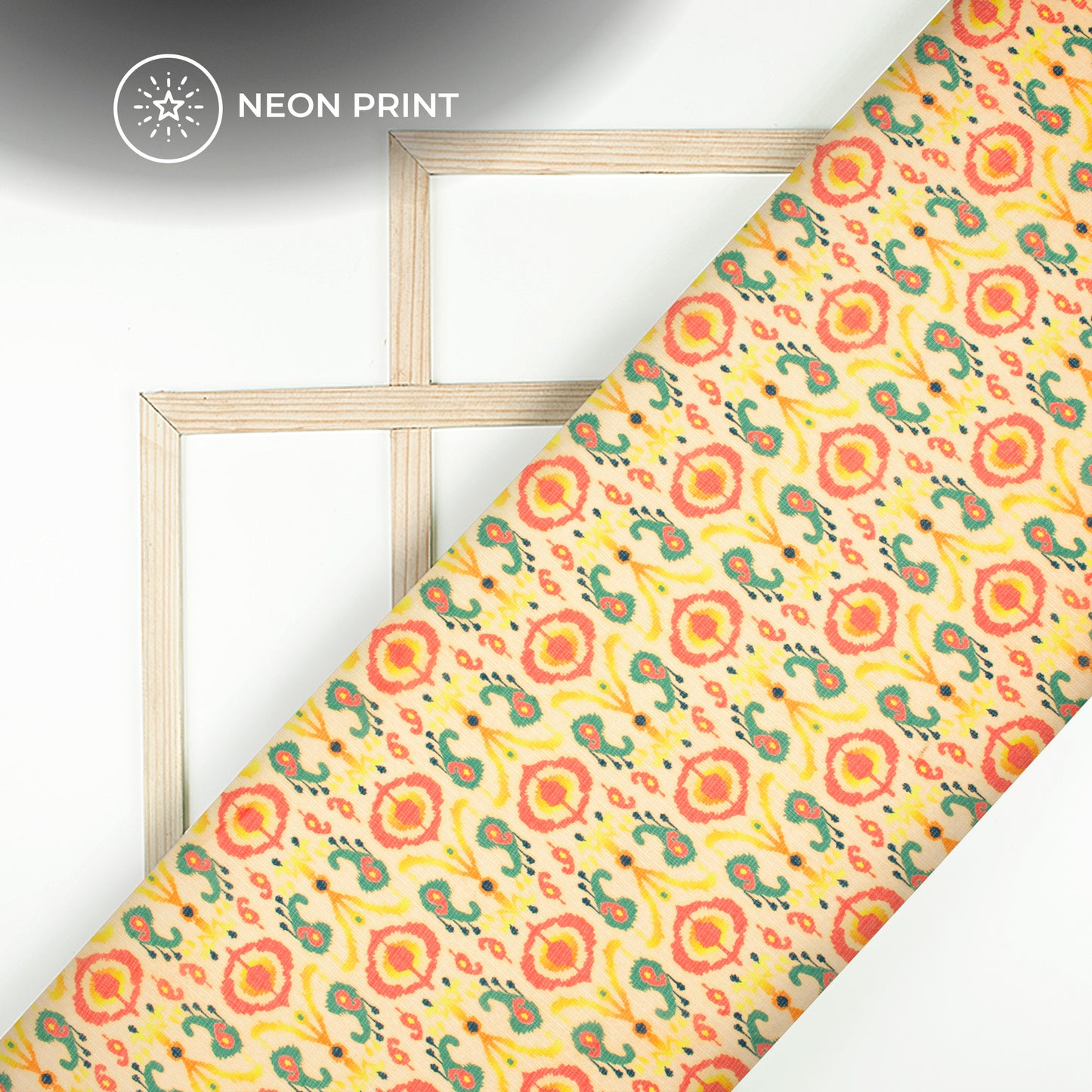 Neon Elegance: Attractive Digital Print Kota Doria Fabric