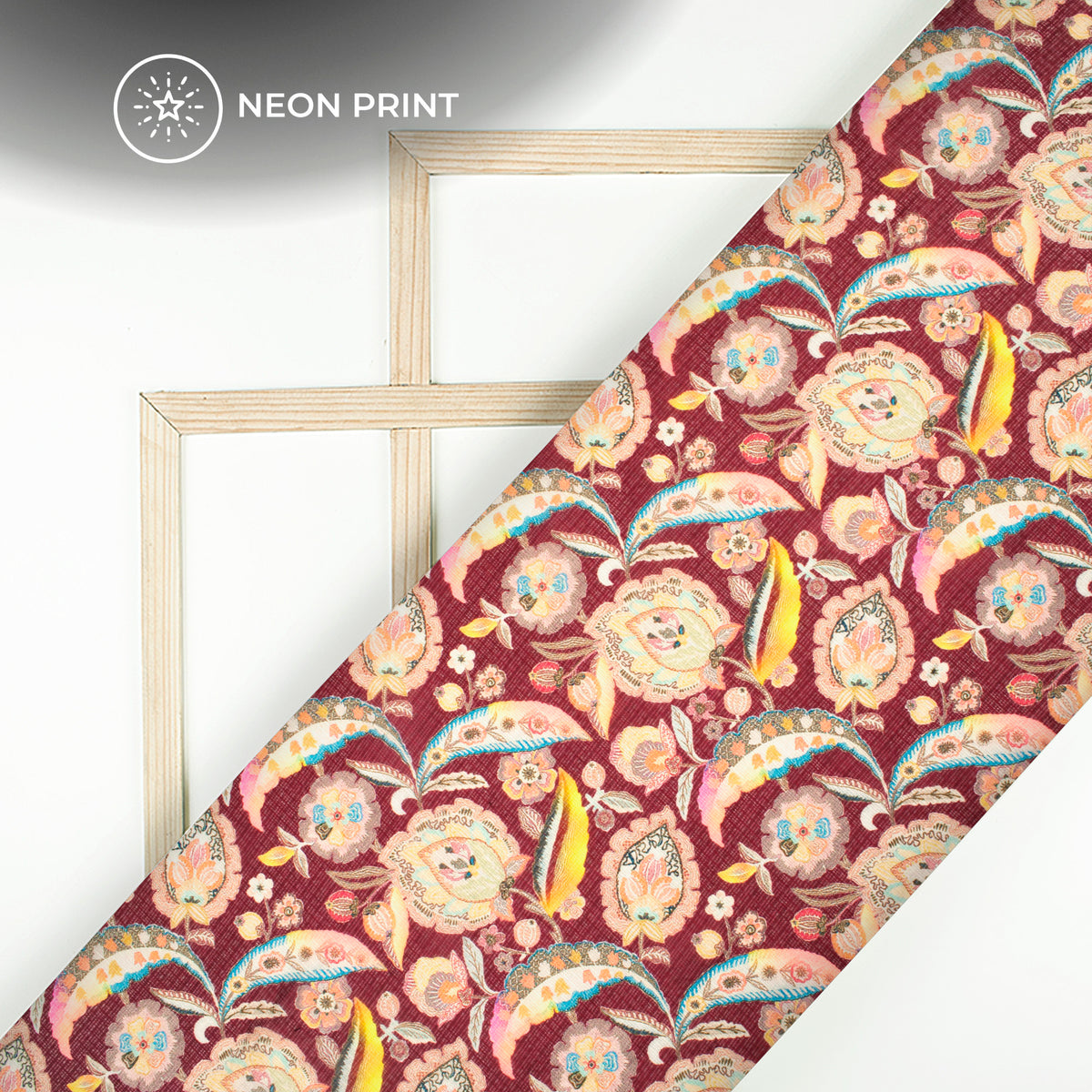 Neon Garden: Luxurious Digital Print Kota Doria Fabric