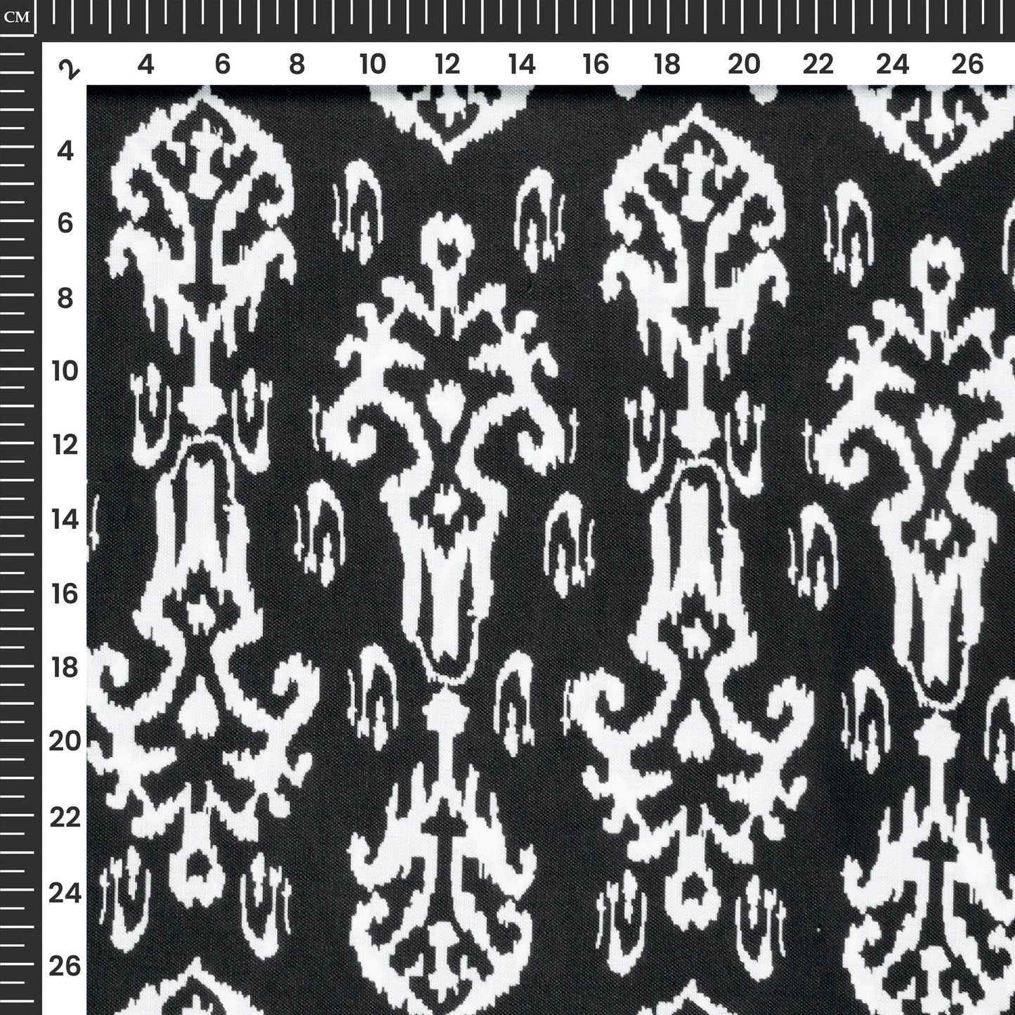 Ikkat Inspired Digital Print Poly Linen Fabric